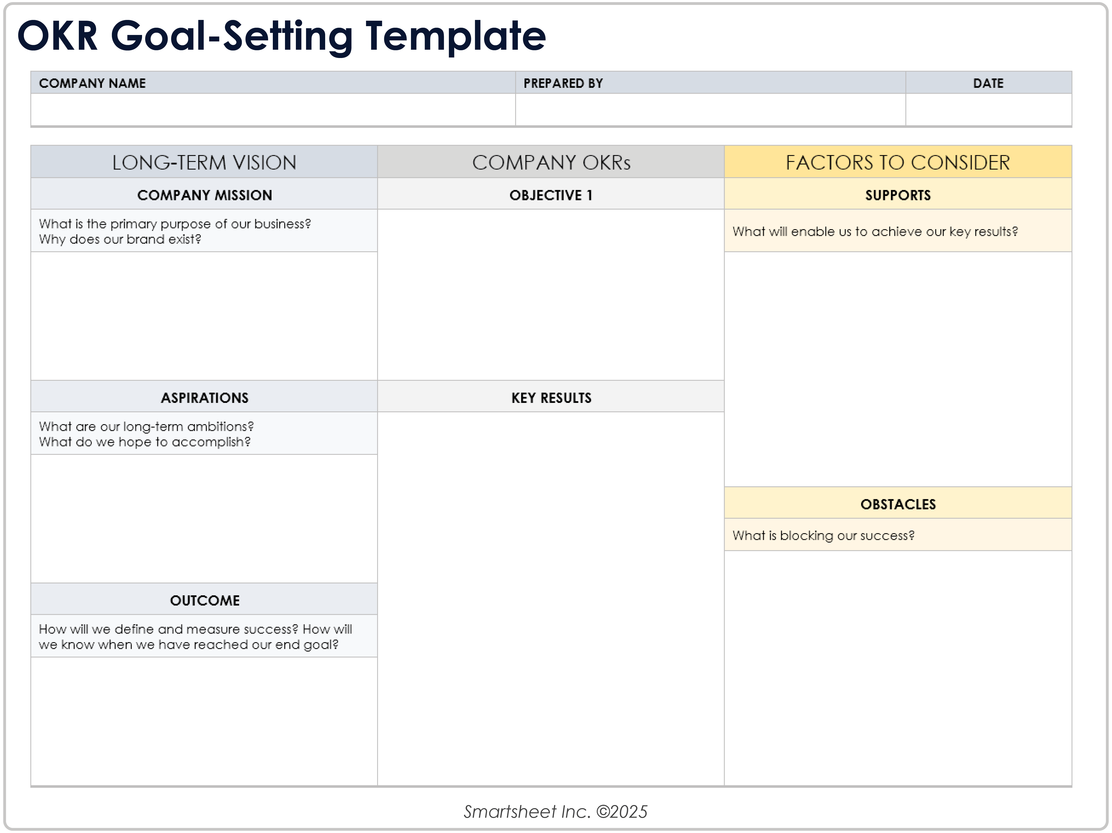 OKR Goal Setting Template 8781