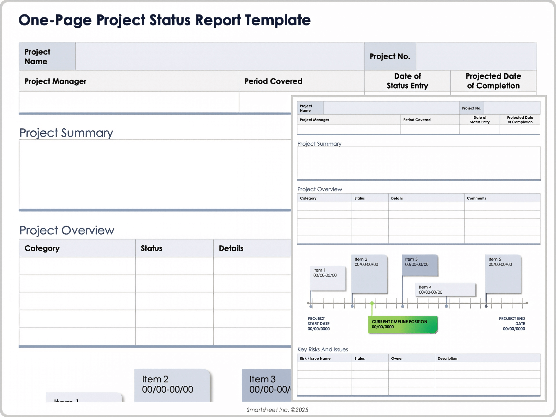 One-Page Project Status Report Template