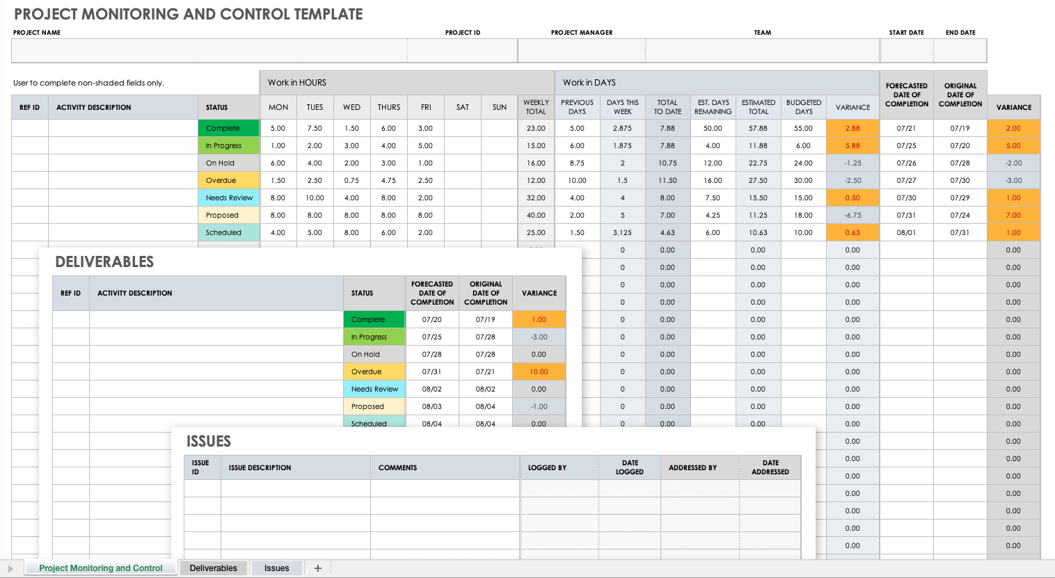 Project Monitoring and Control Template 11440