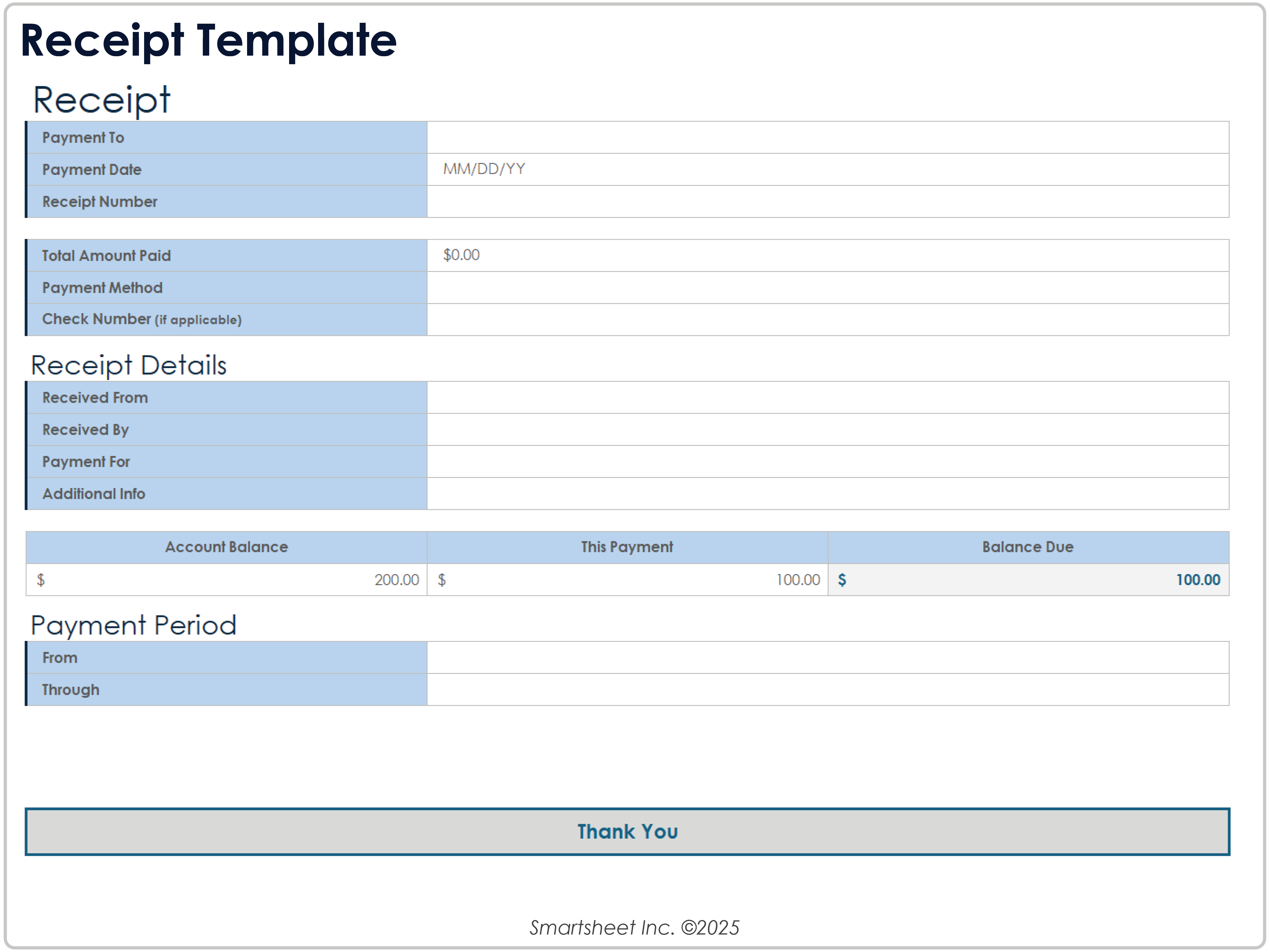 Receipt Template 8781