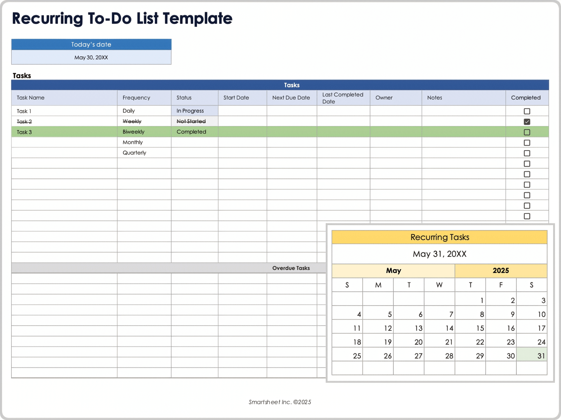 Recurring To-Do List Template