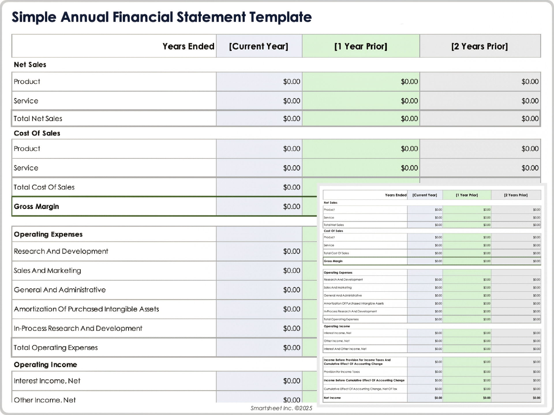 Simple Annual Financial Statement Template 12375