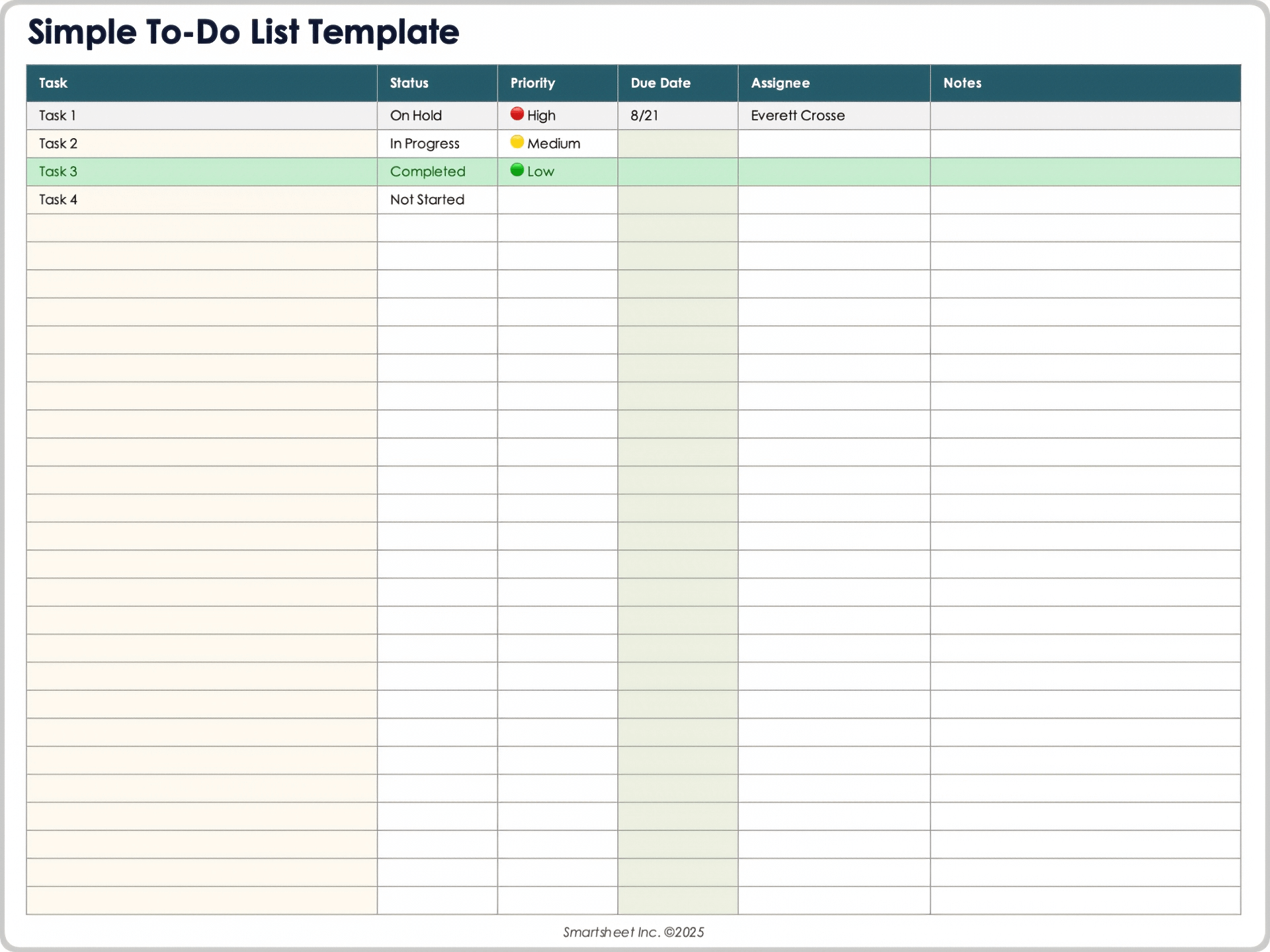 Simple To-Do List Template