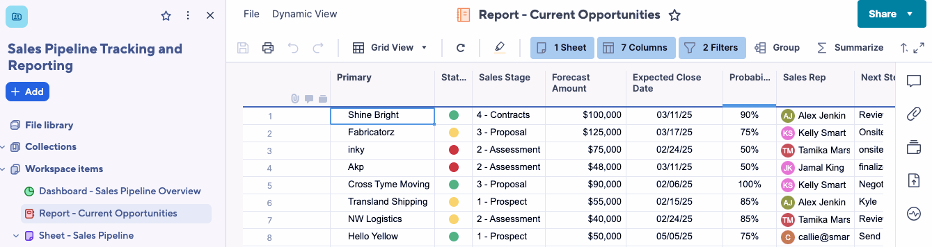 Smartsheet Pipeline Step 8
