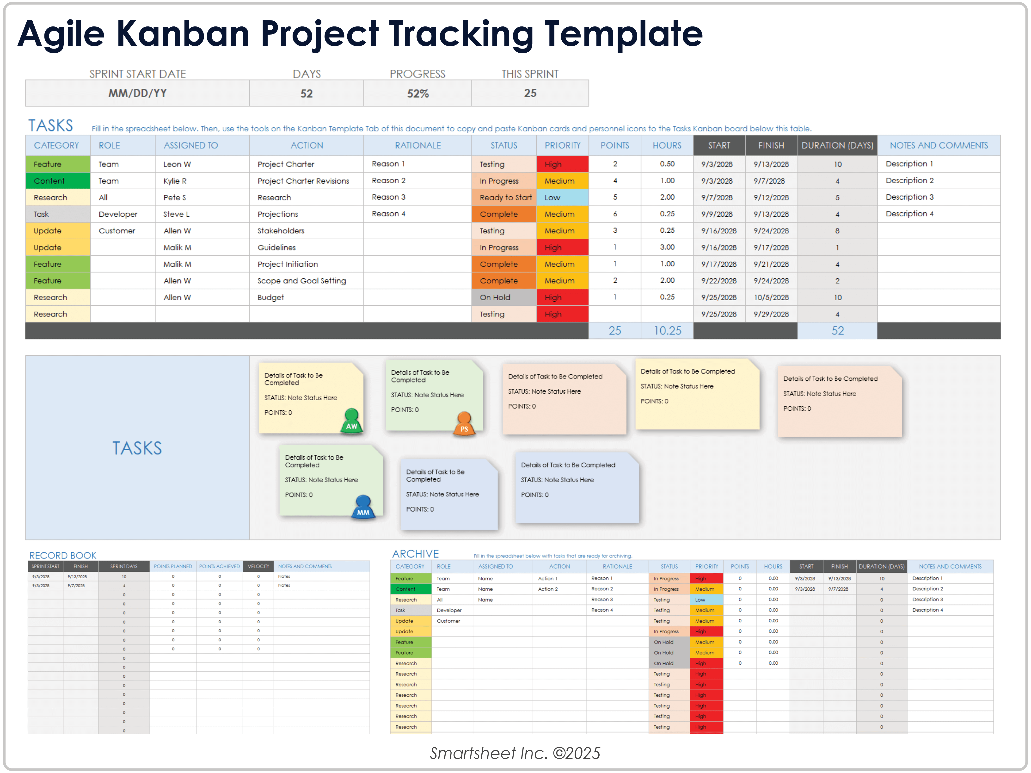 Agile Kanban Project Tracking Template