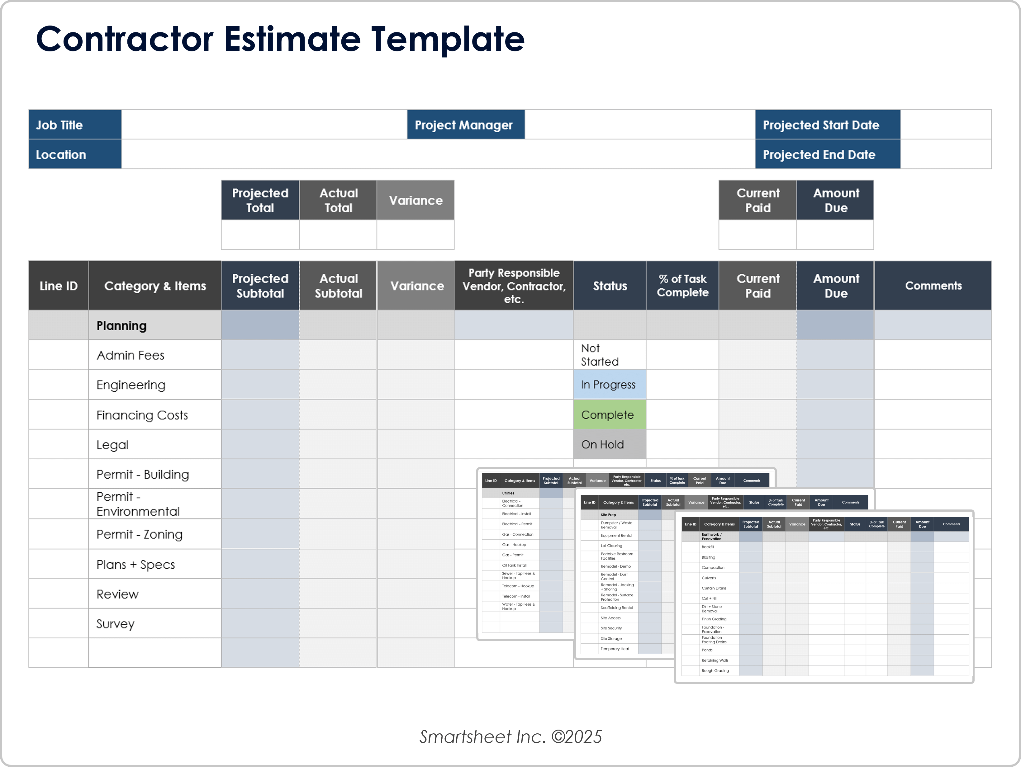 Contractor Estimate Template