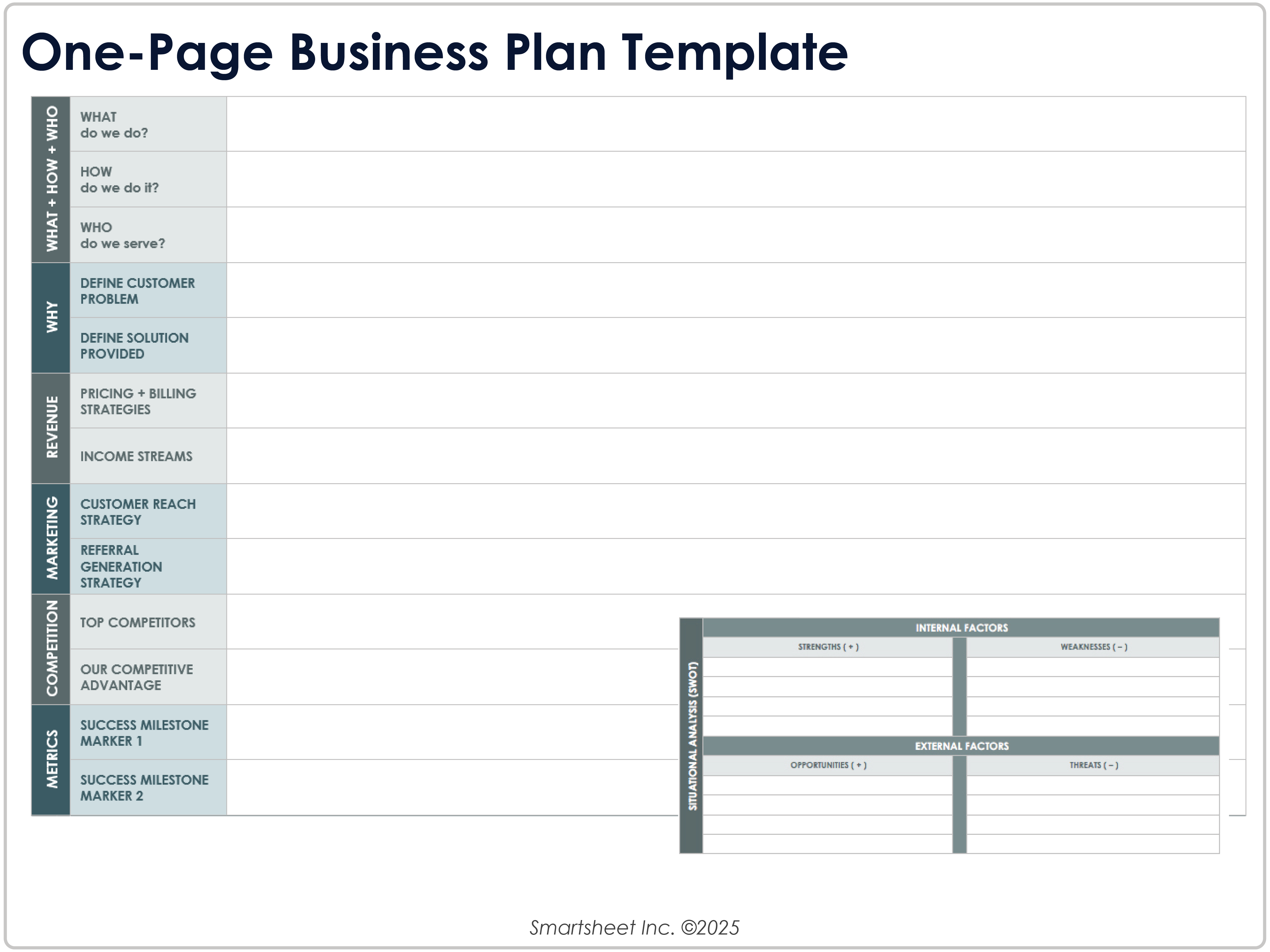 One Page Business Plan Template 9026