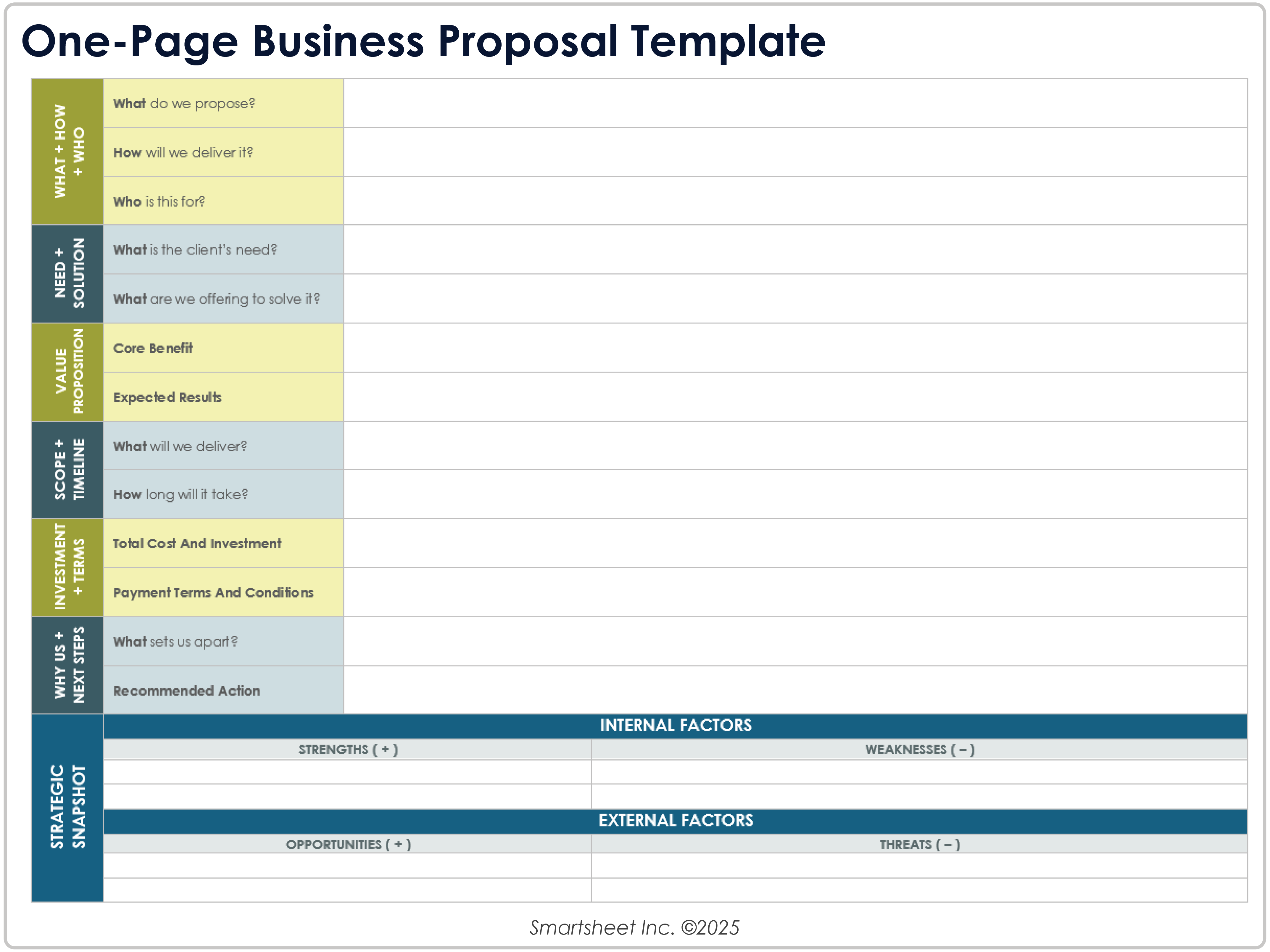 One Page Business Proposal Template 12385