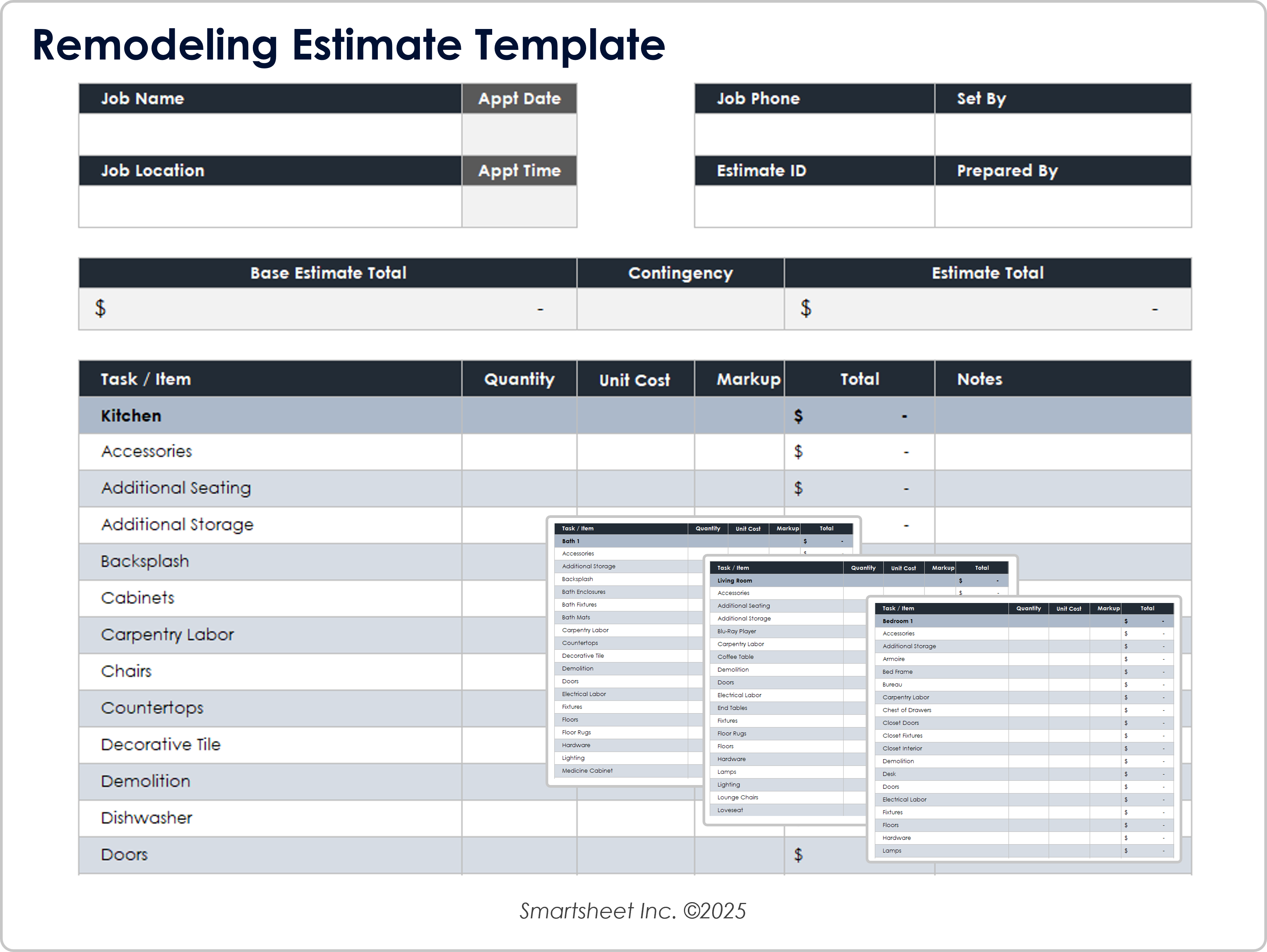 Remodeling Estimate Template