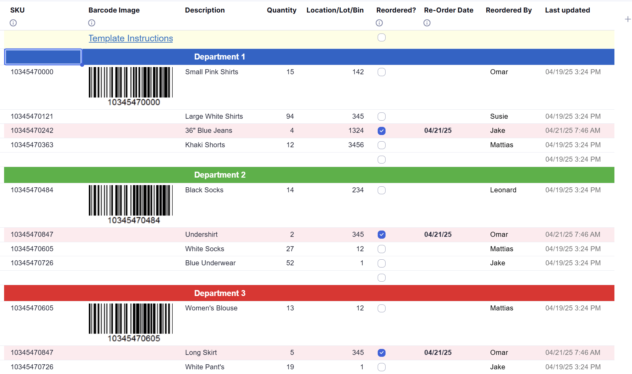 SS Barcode Inventory Management Template Example c