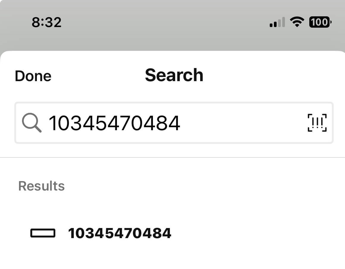 SS Barcode Search Result c