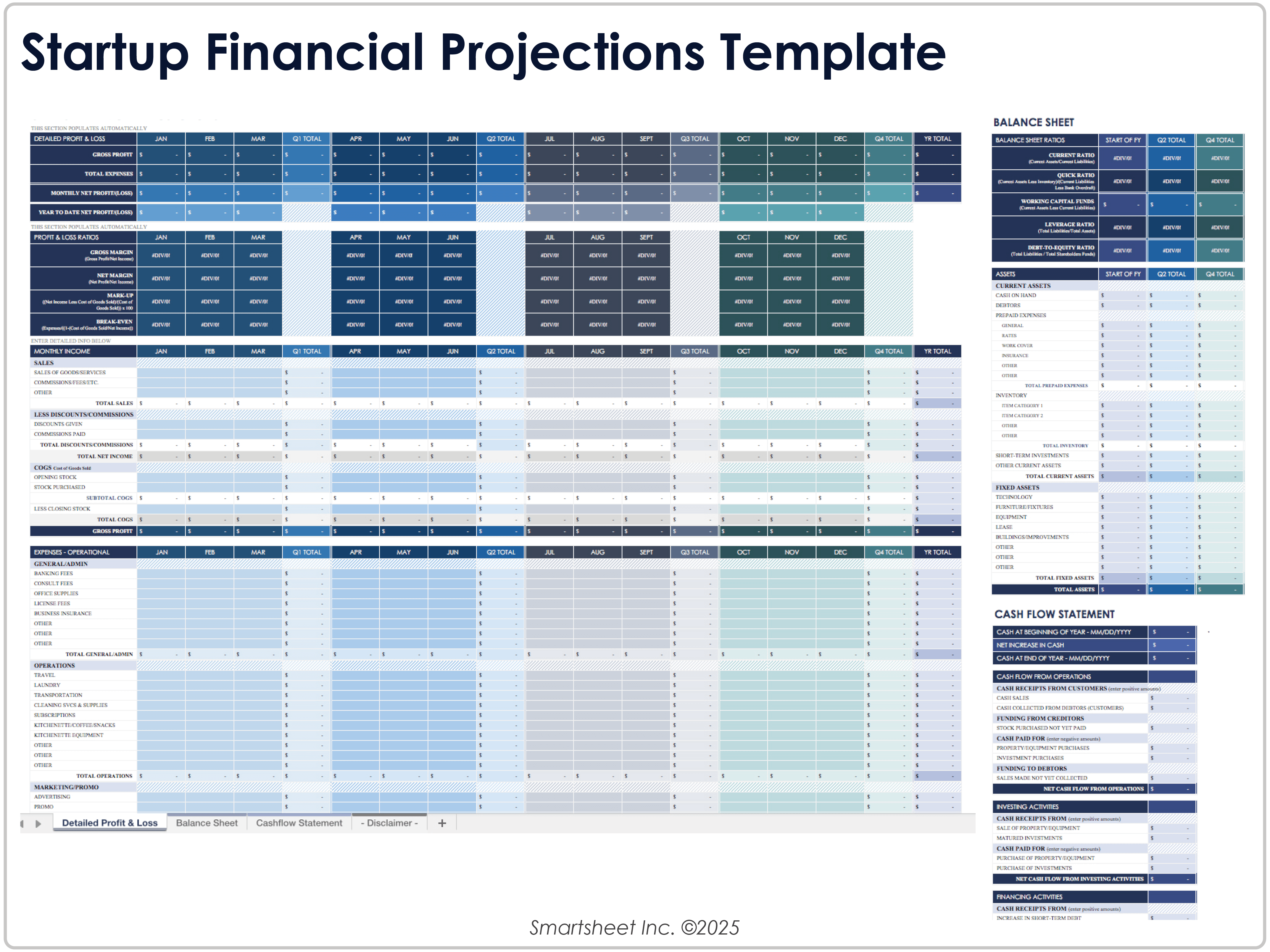 Startup Financial Projections Template 9026