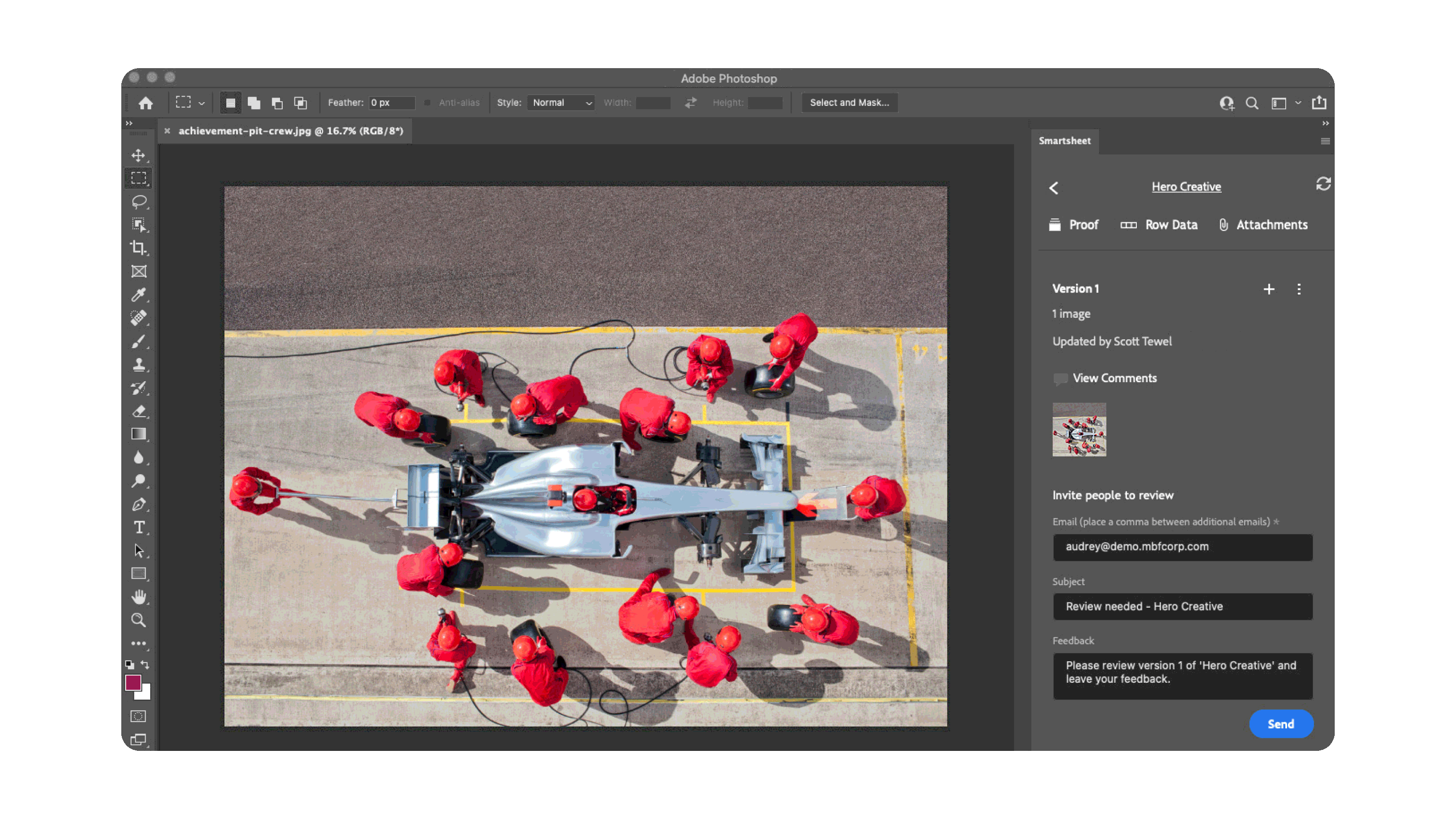 Adobe Photoshop screen