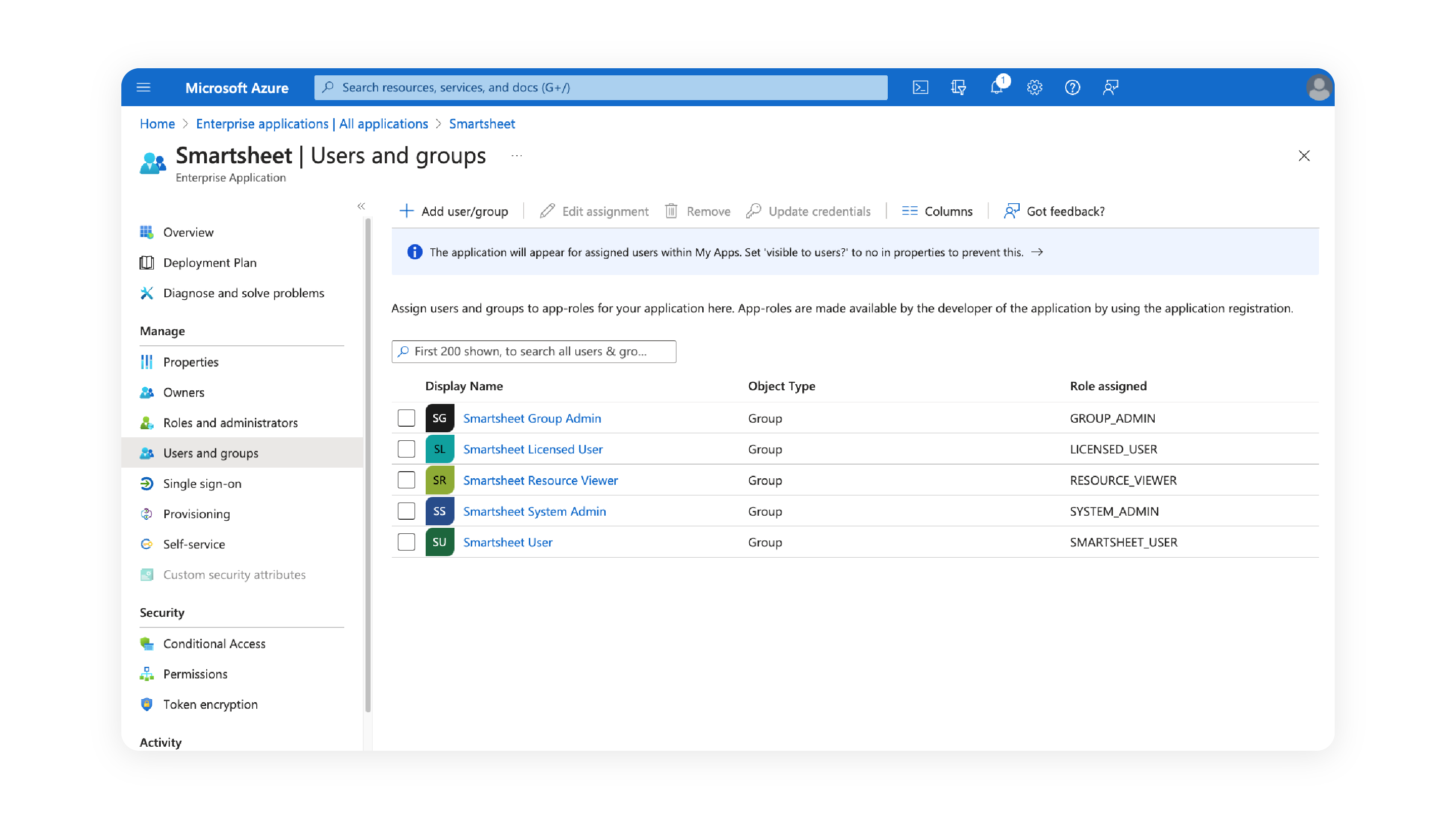 User management with Microsoft Azure and Smartsheet 