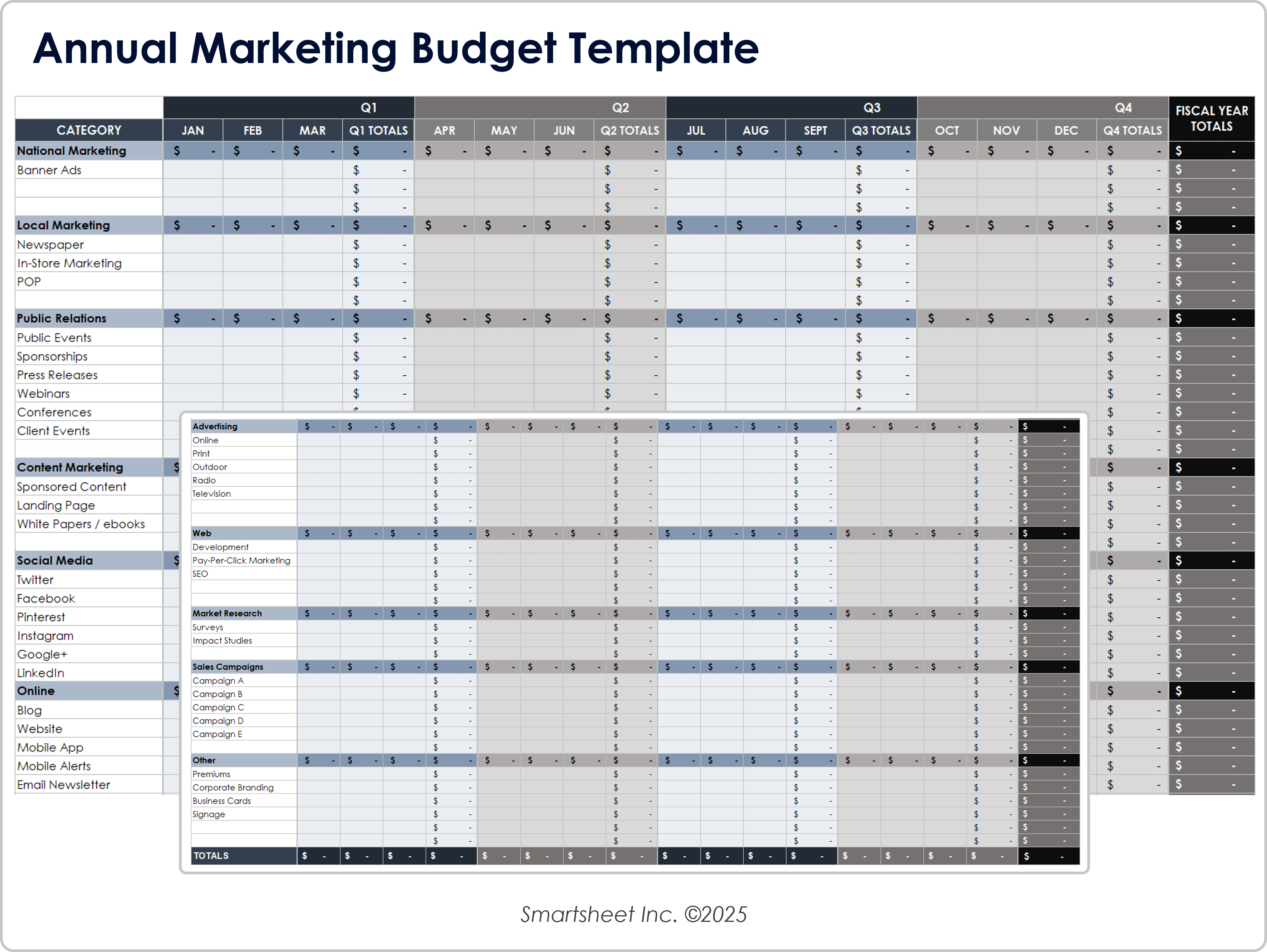 Annual Marketing Budget Template 10995