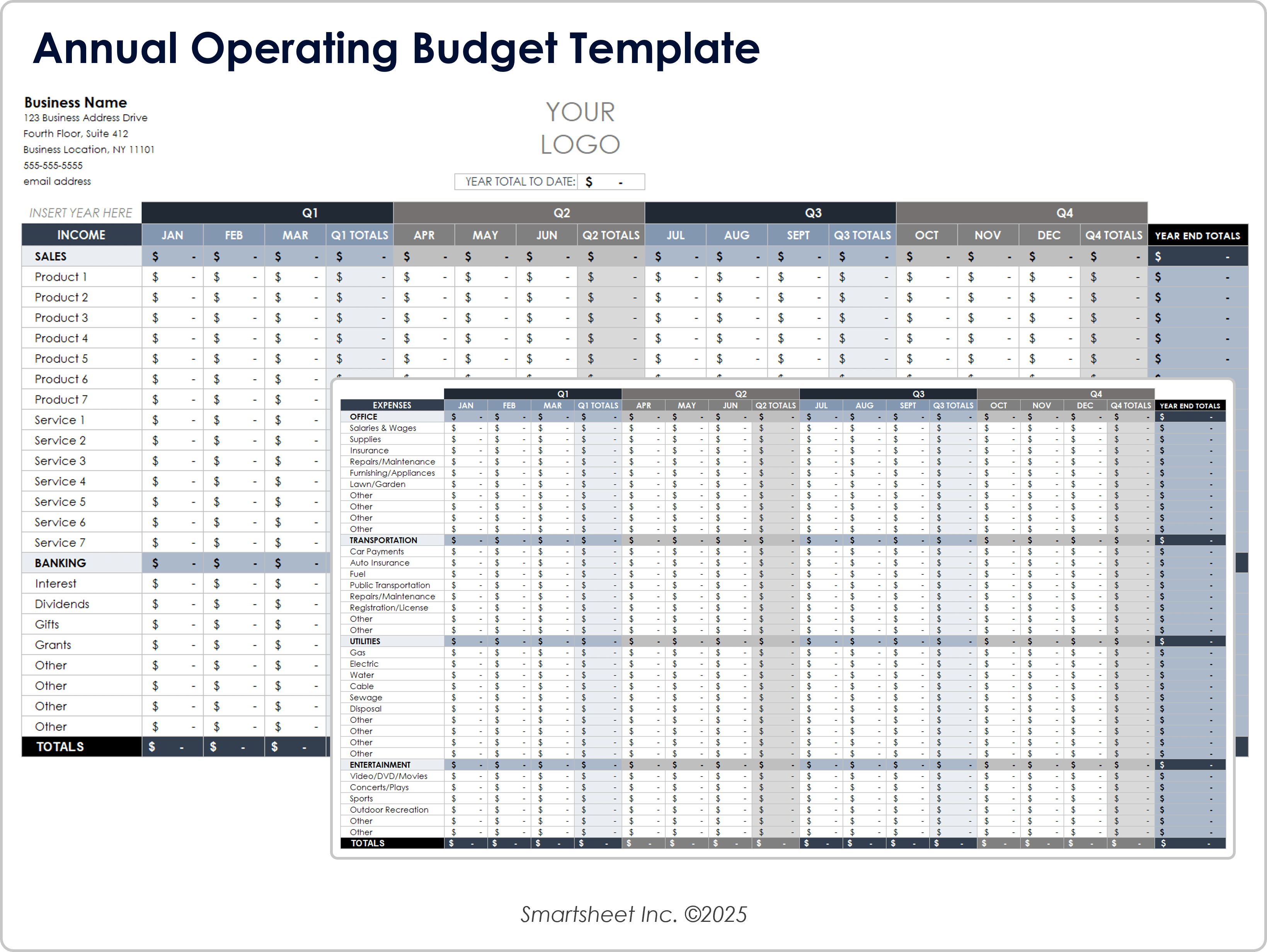 Annual Operating Budget Template 10995