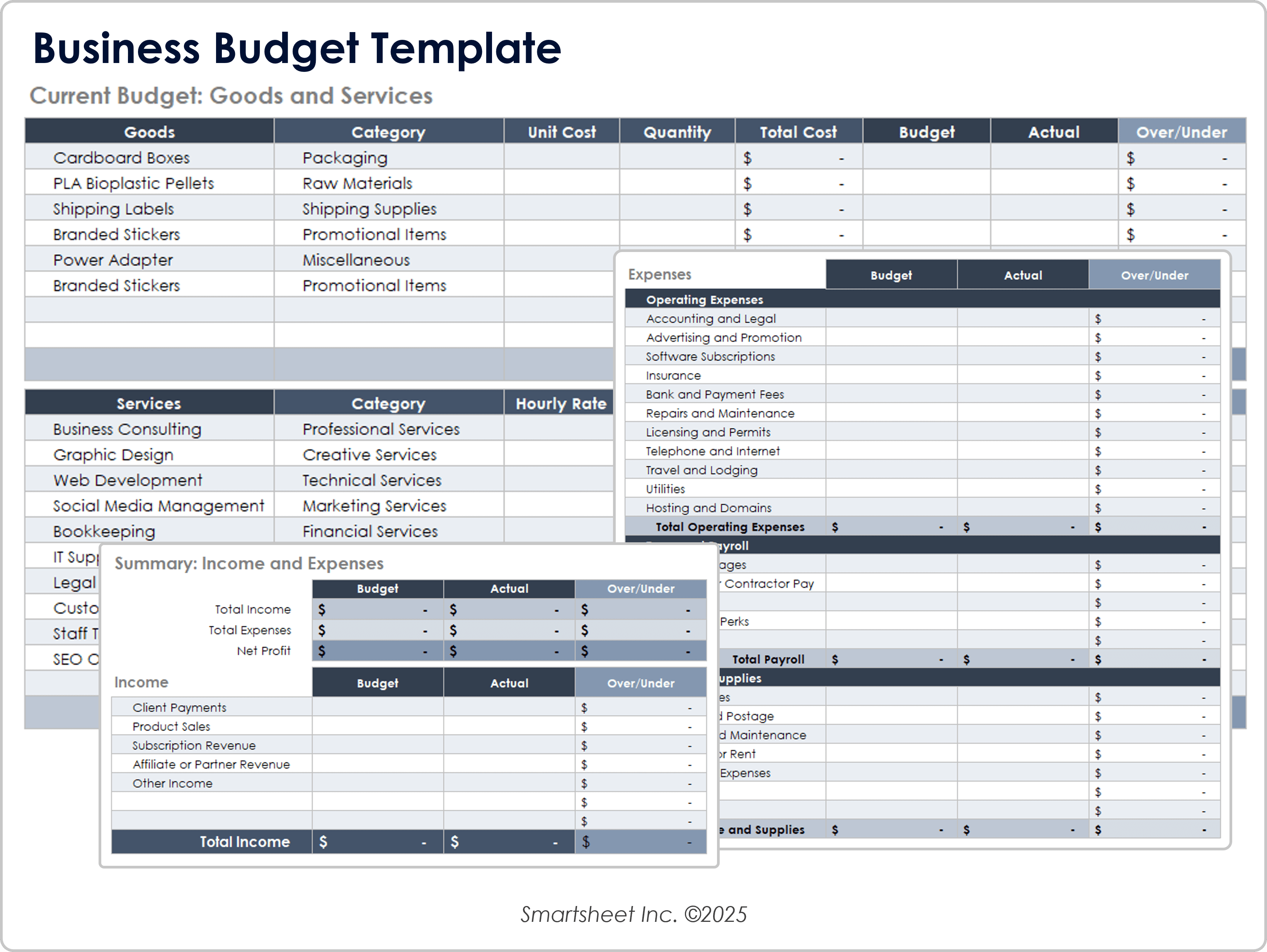 Business Budget Template