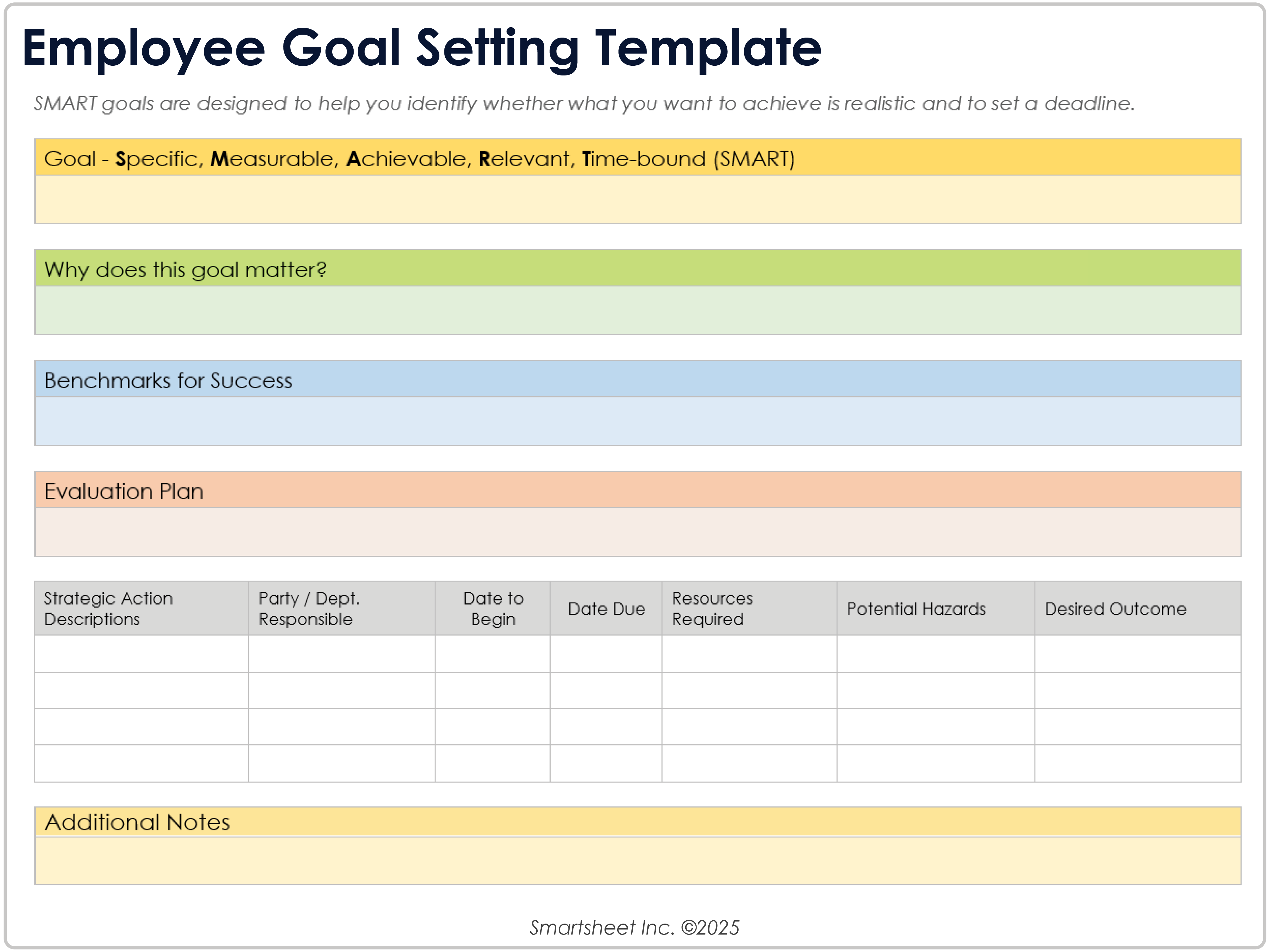 Employee Goal Setting Template 9237