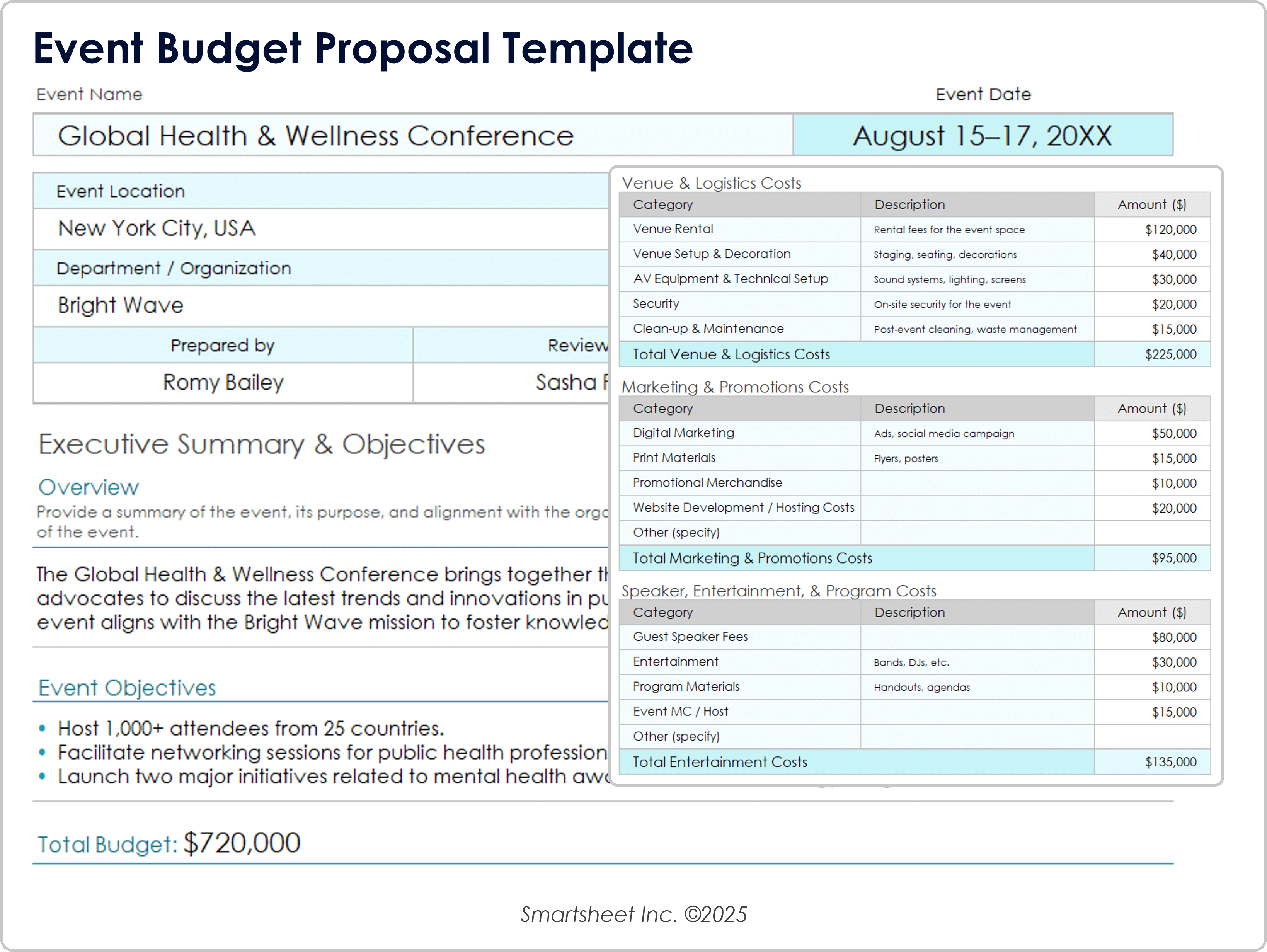 Event Budget Proposal Template