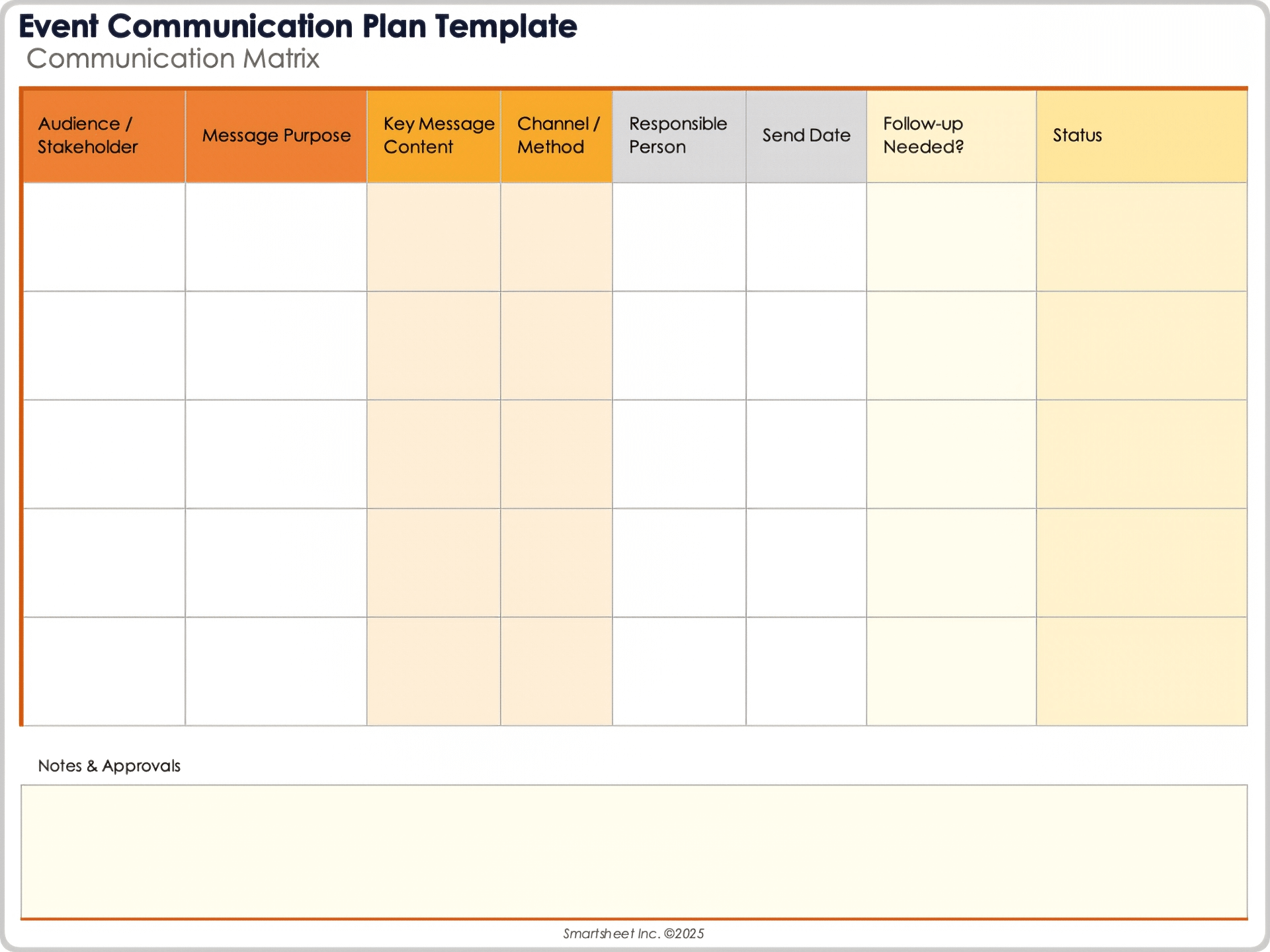 Event Communication Plan Template 9053