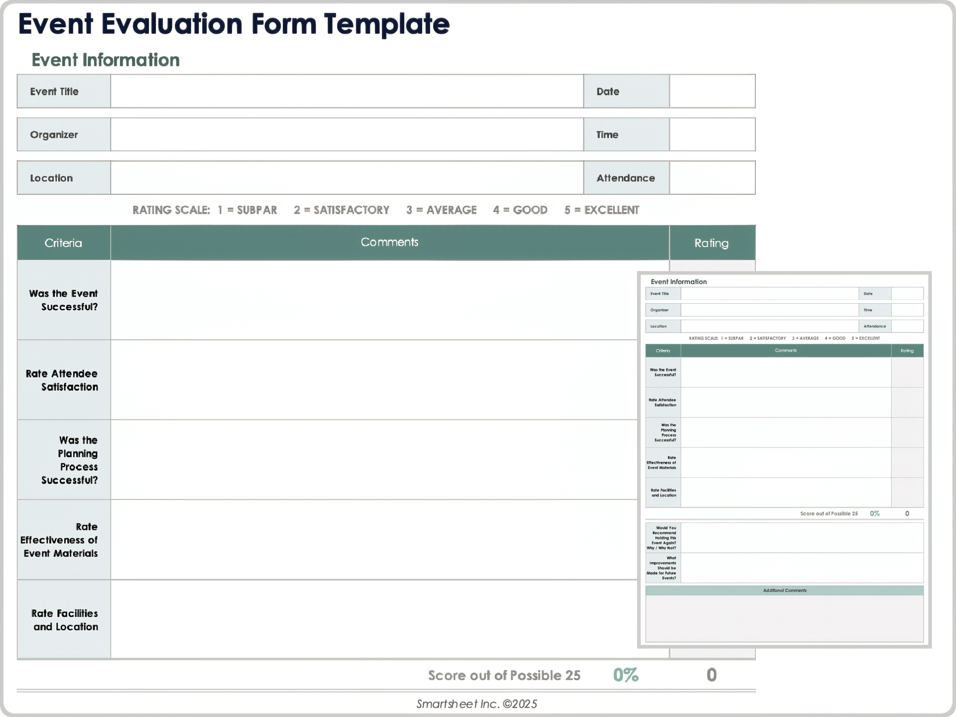 Event Evaluation Form Template 9053