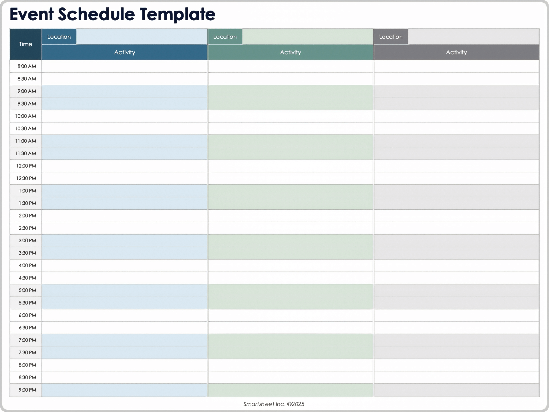 Event Schedule Template 9053