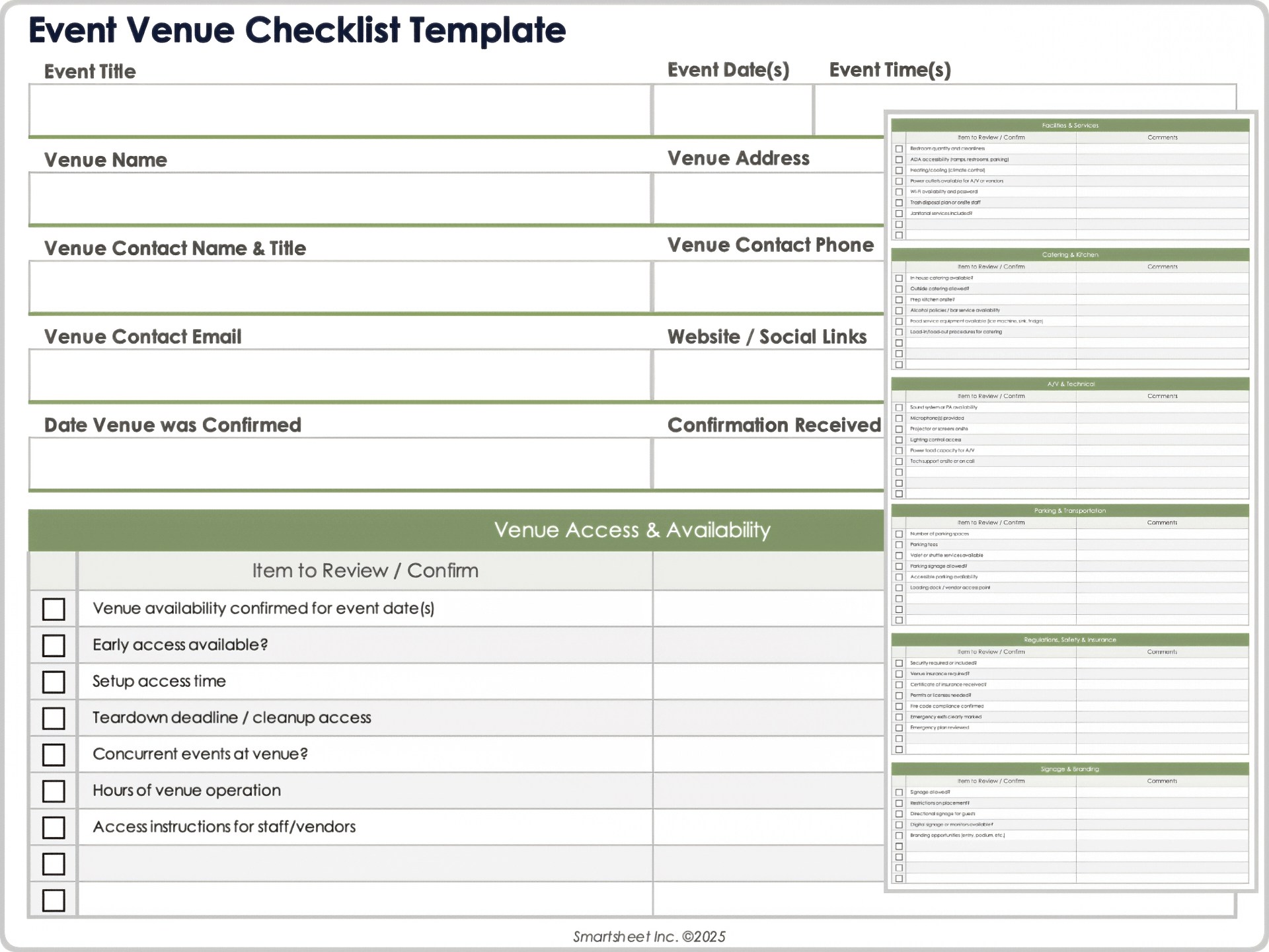 Event Venue Checklist Template 9053