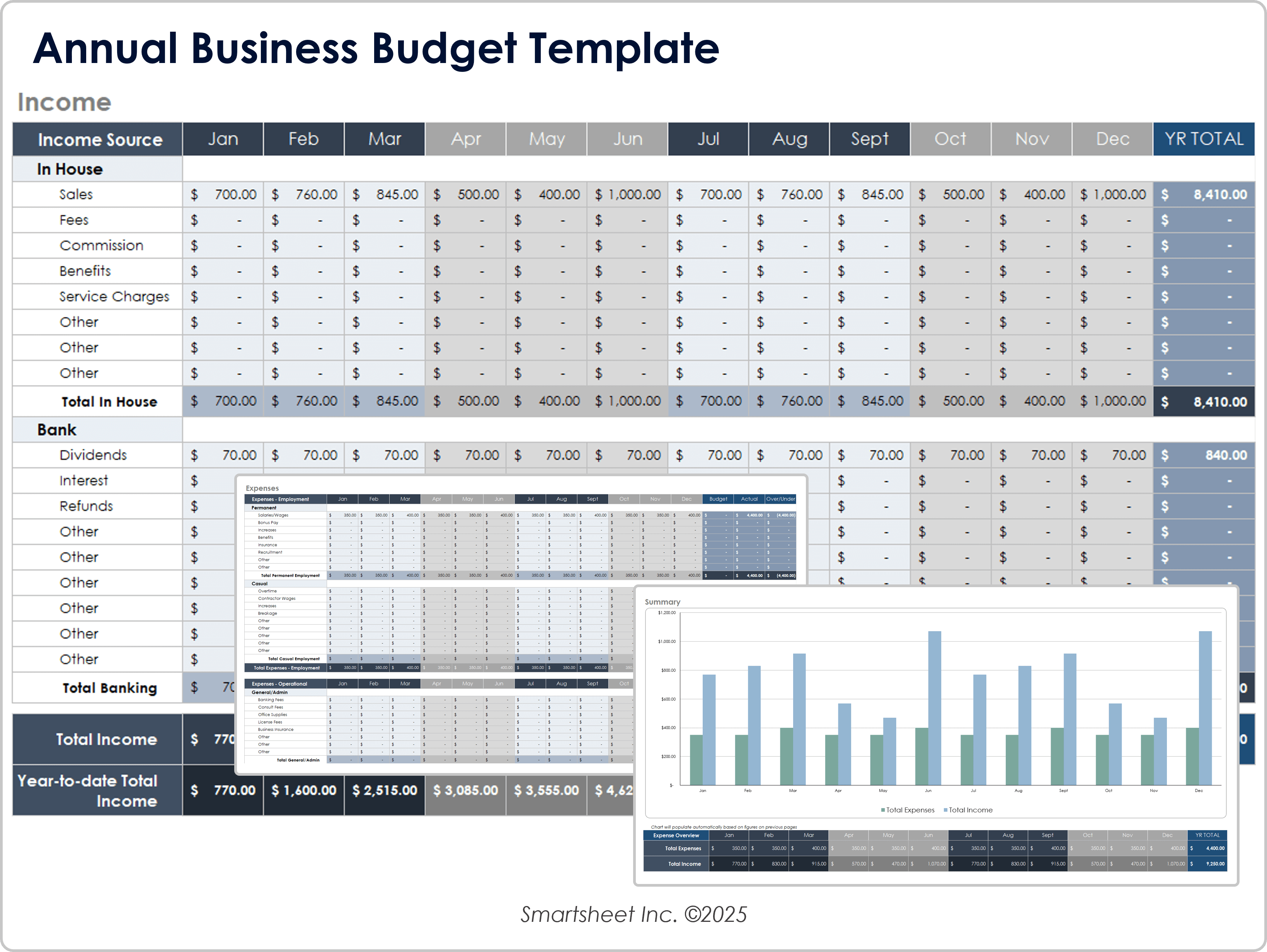 Excel Annual Business Budget Template