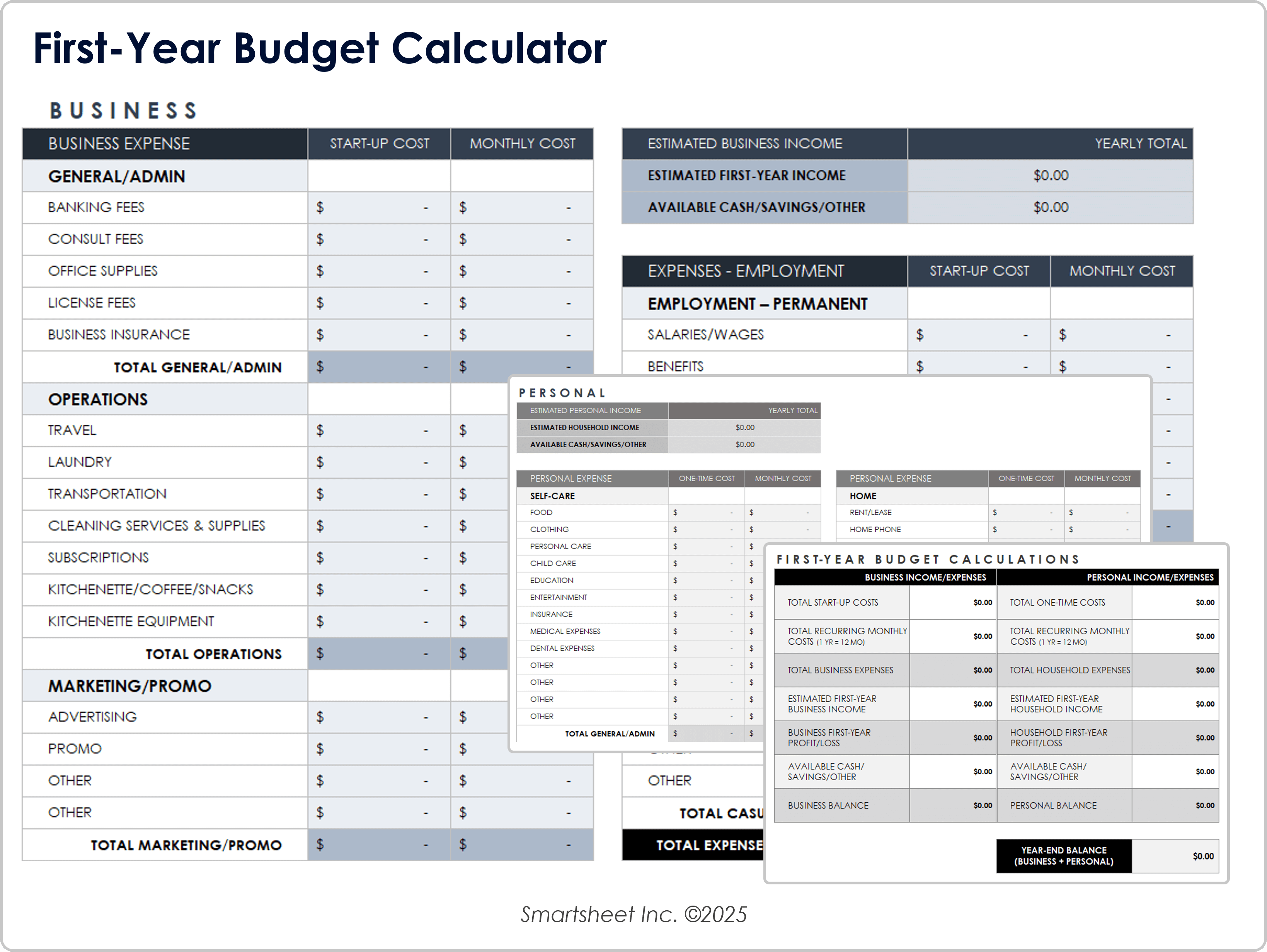 First Year Budget Calculator 10995