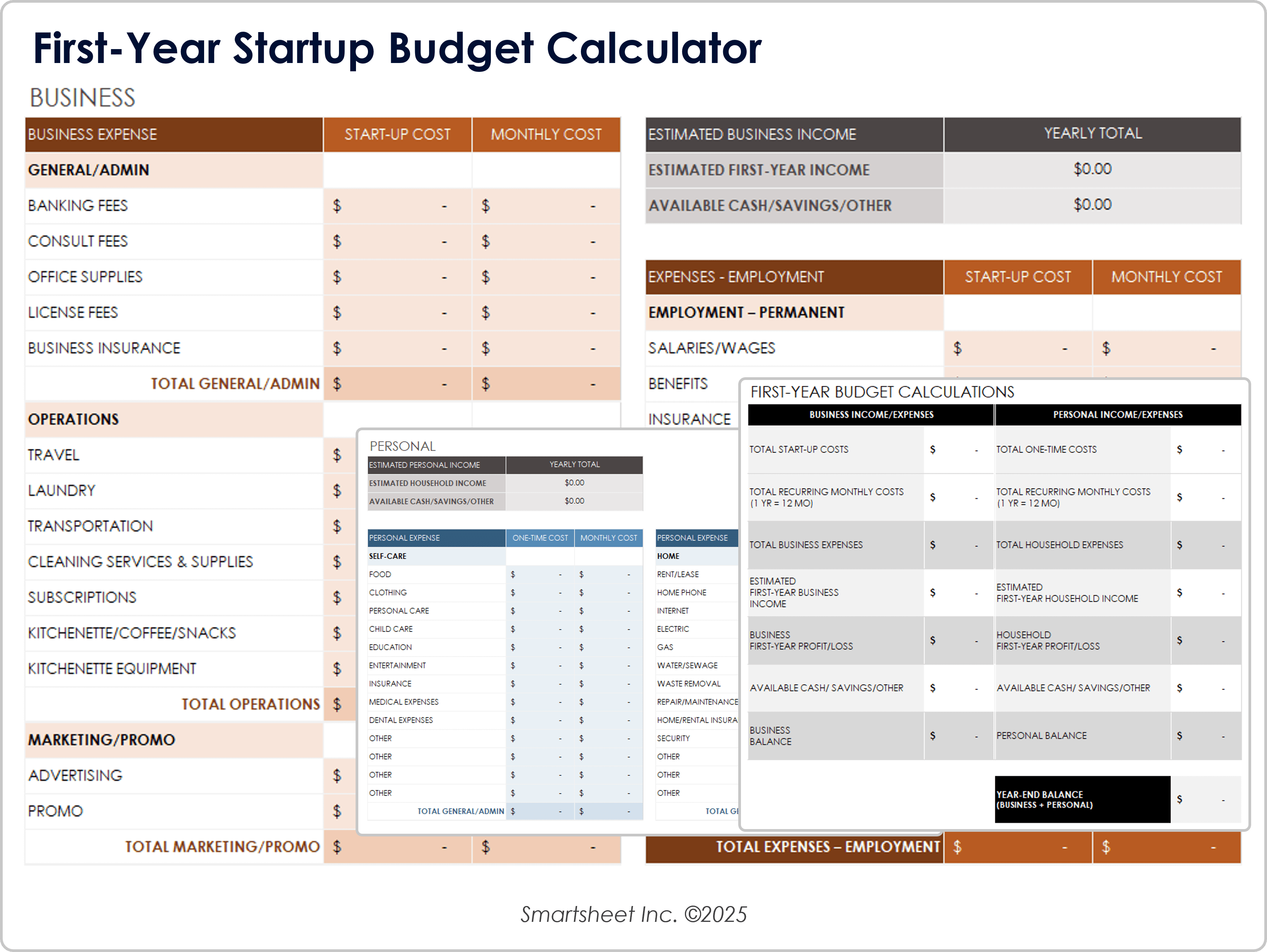 First Year Startup Budget Calculator 10995