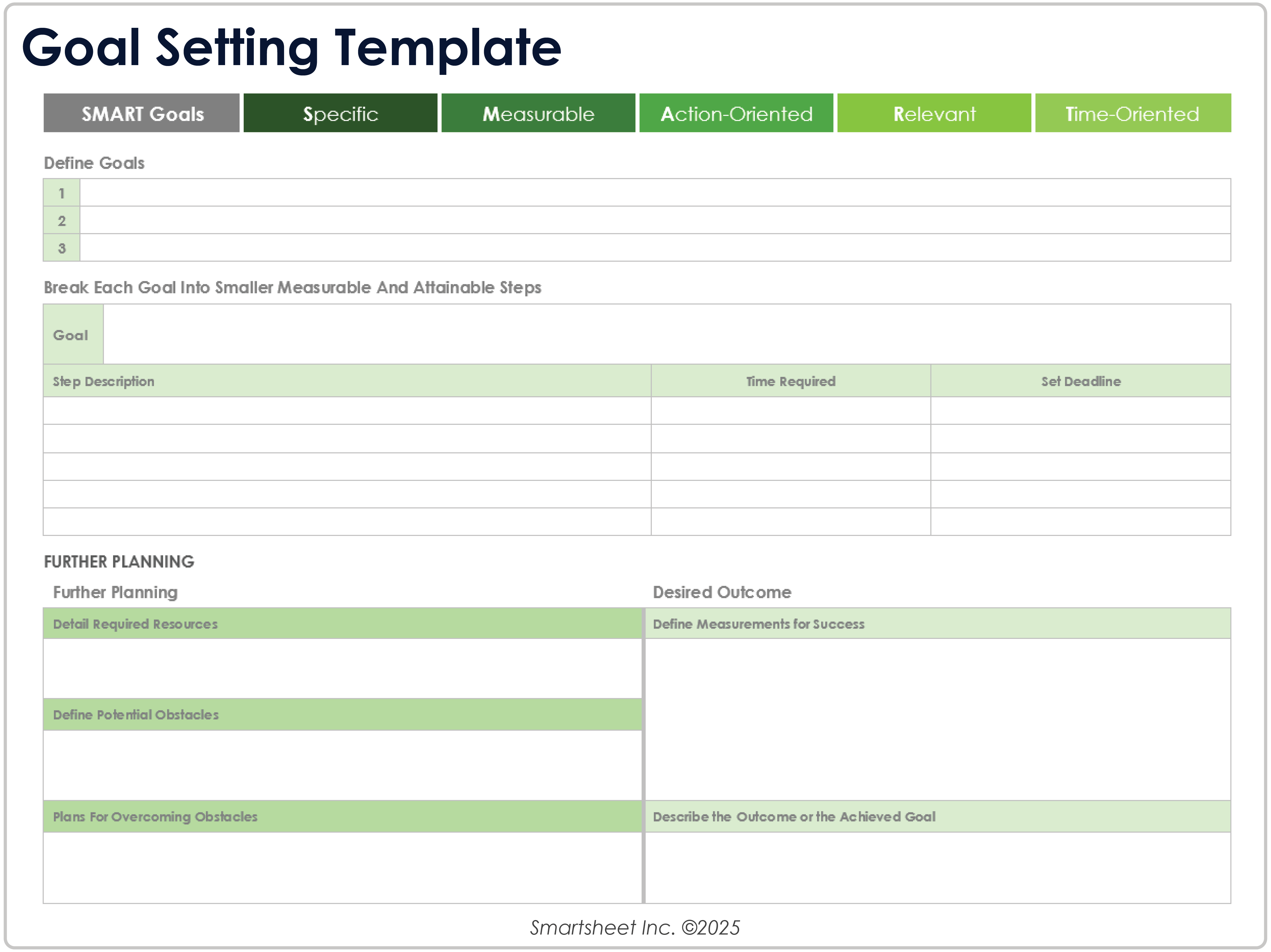Goal Setting Template 9237