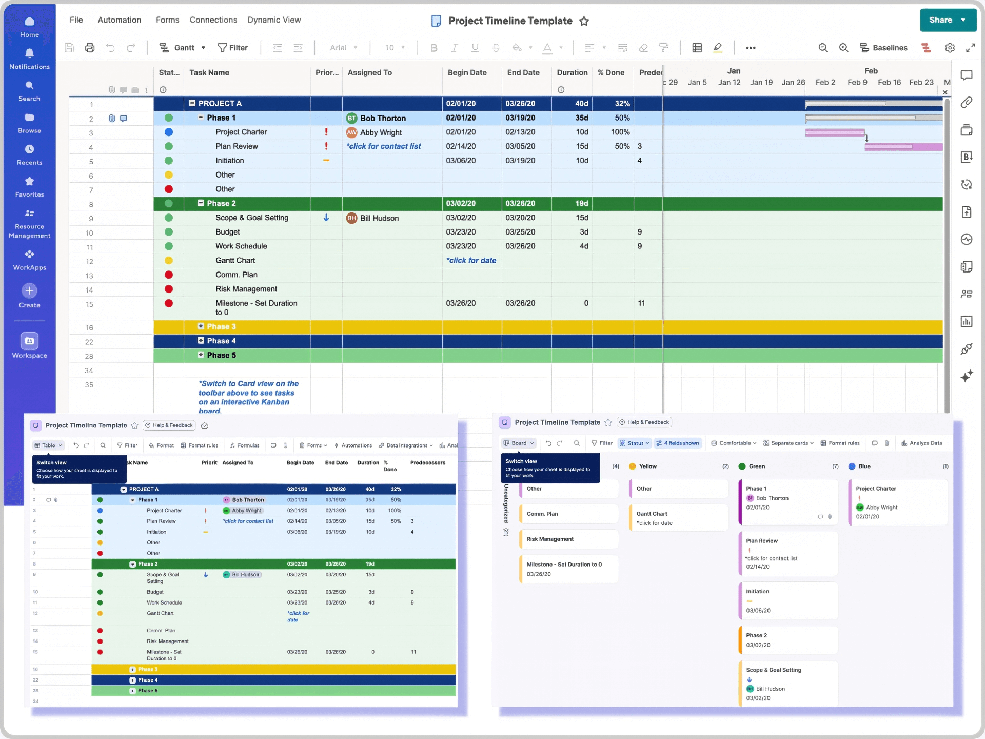 Project Timeline Template Smartsheet