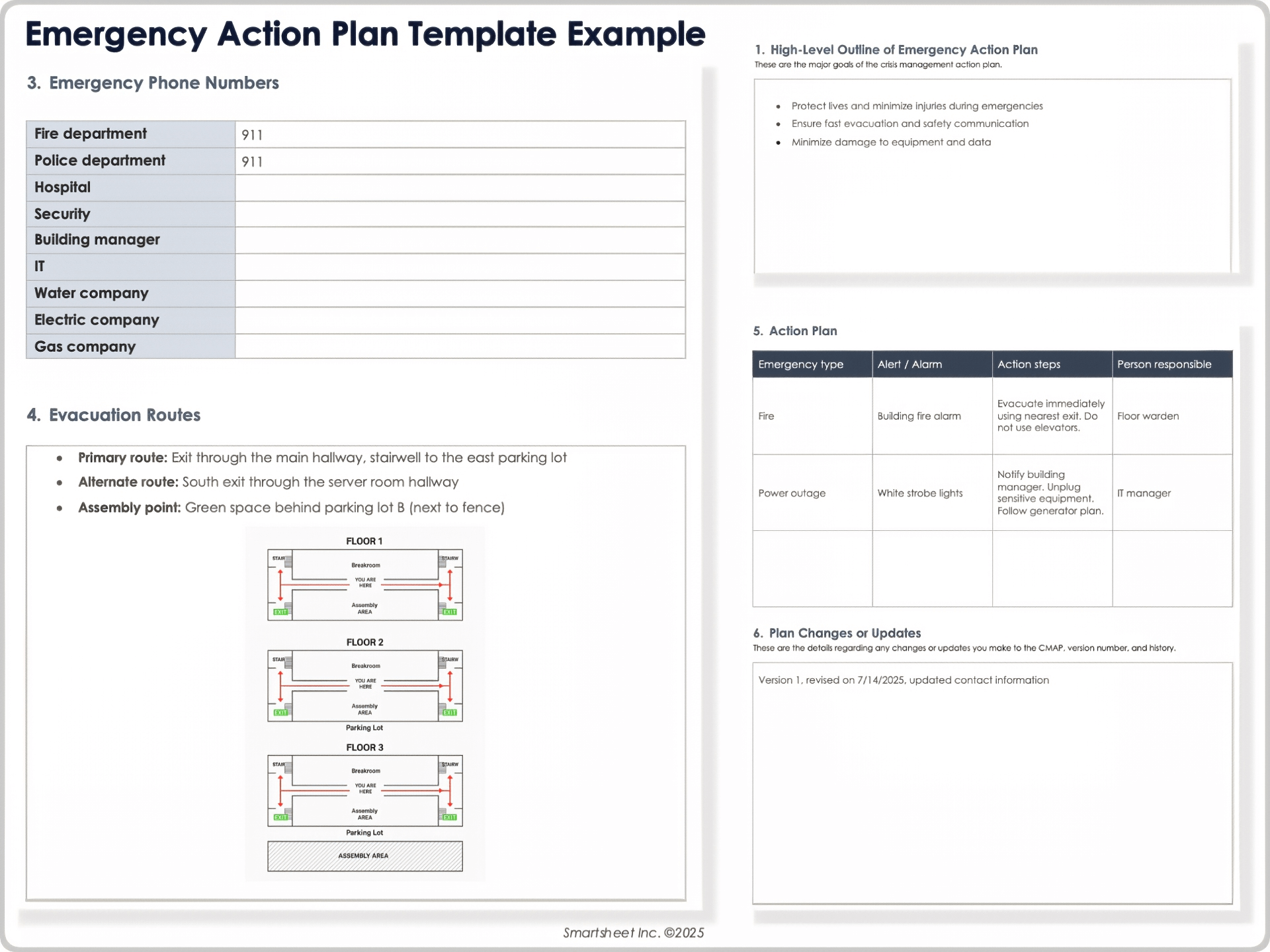 Emergency Action Plan Template Example