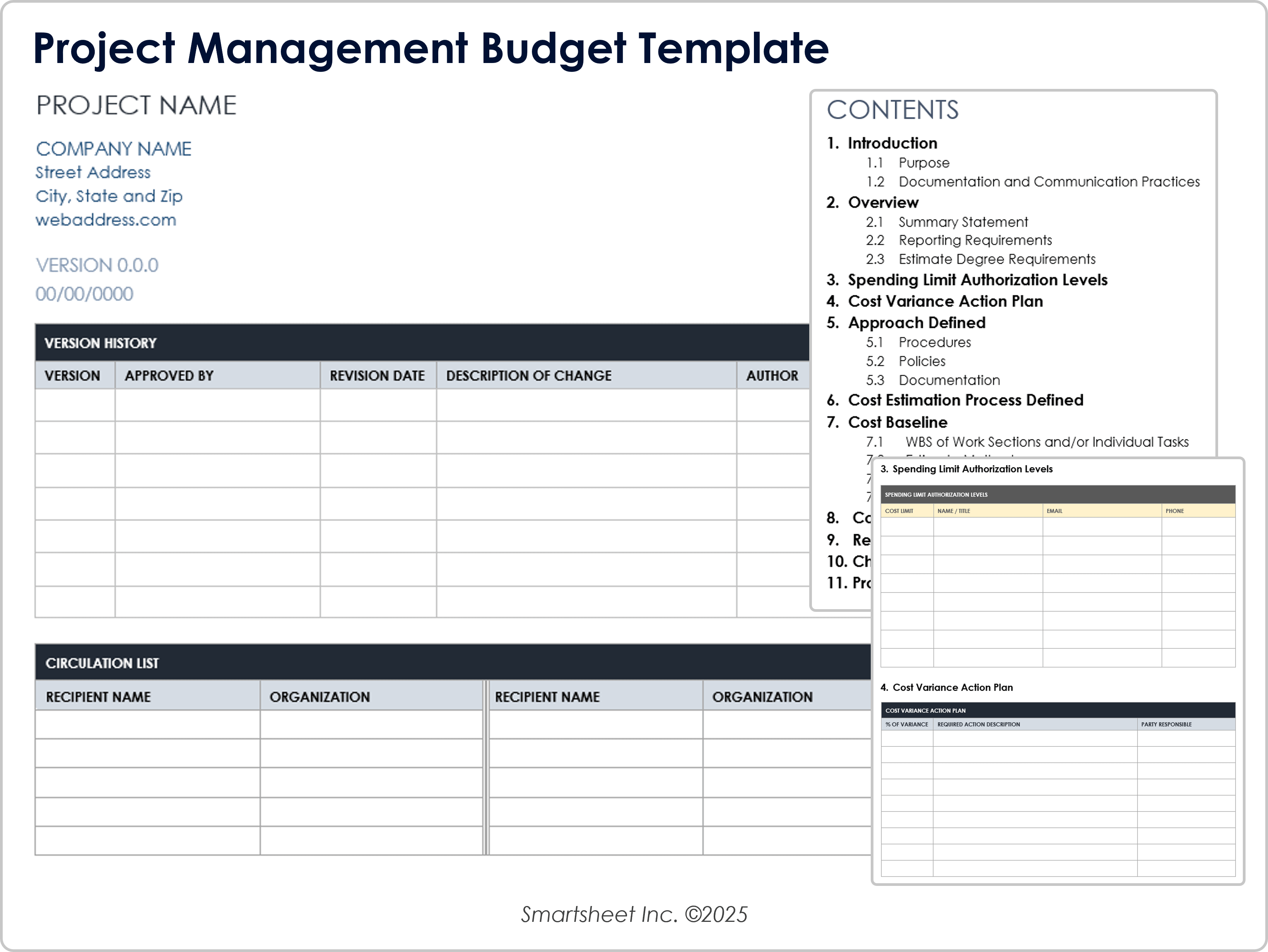 Project Management Budget Template