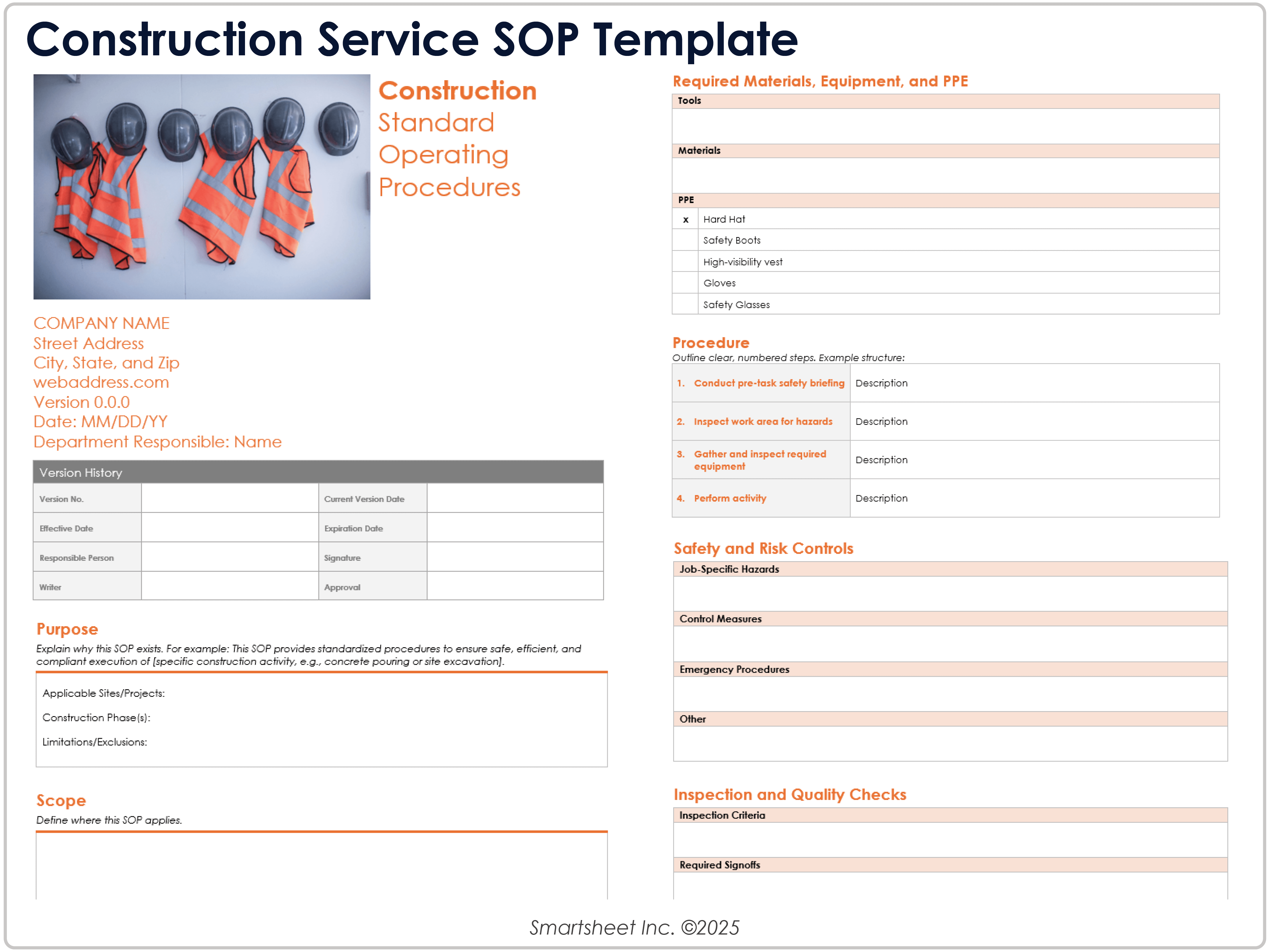 Construction SOP Template