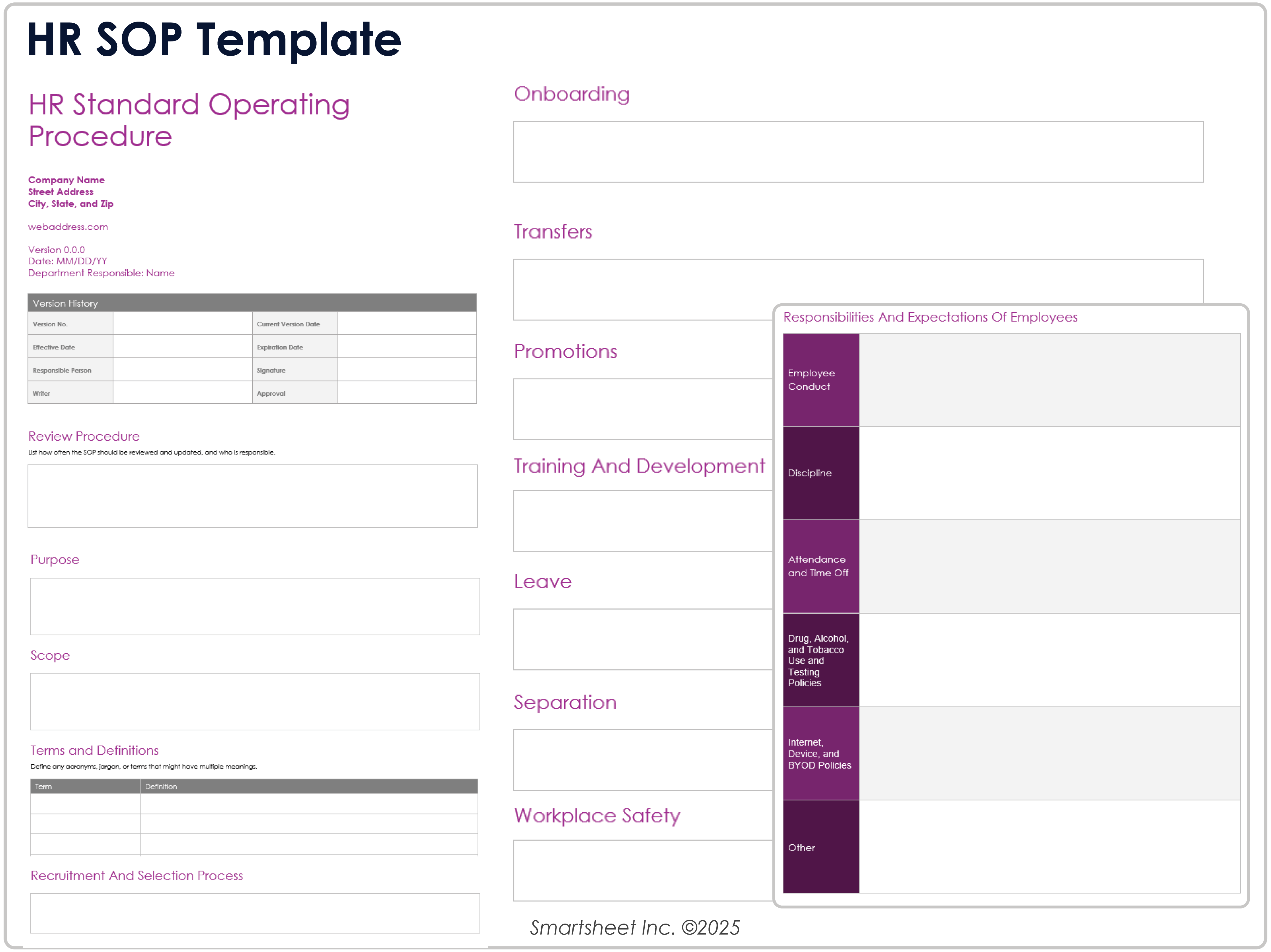 HR SOP Template WORD