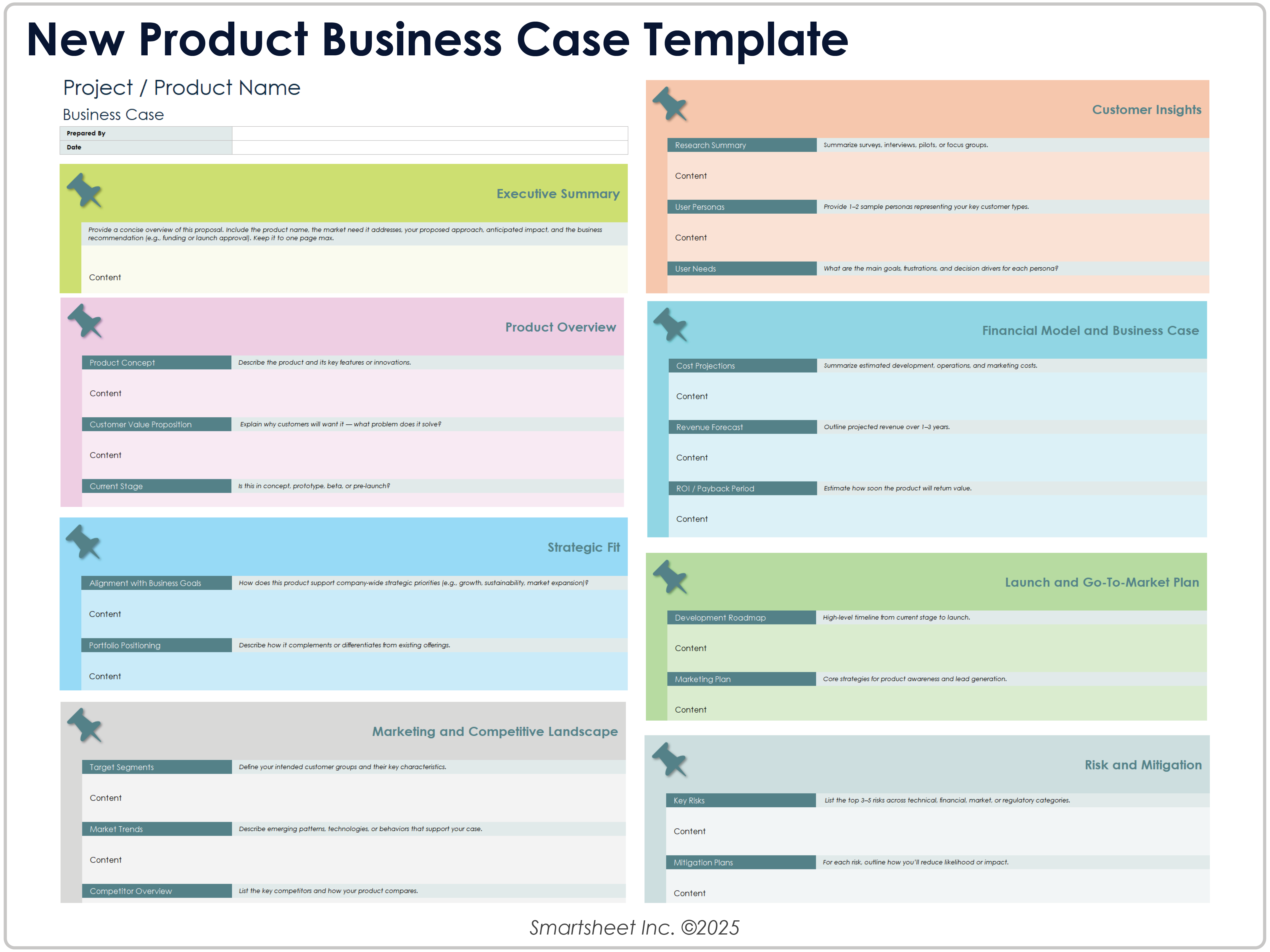 New Product Business Case Template
