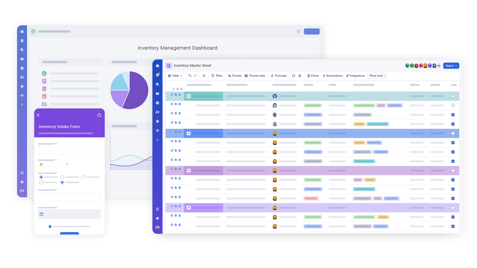 smartsheet product image inventory management software