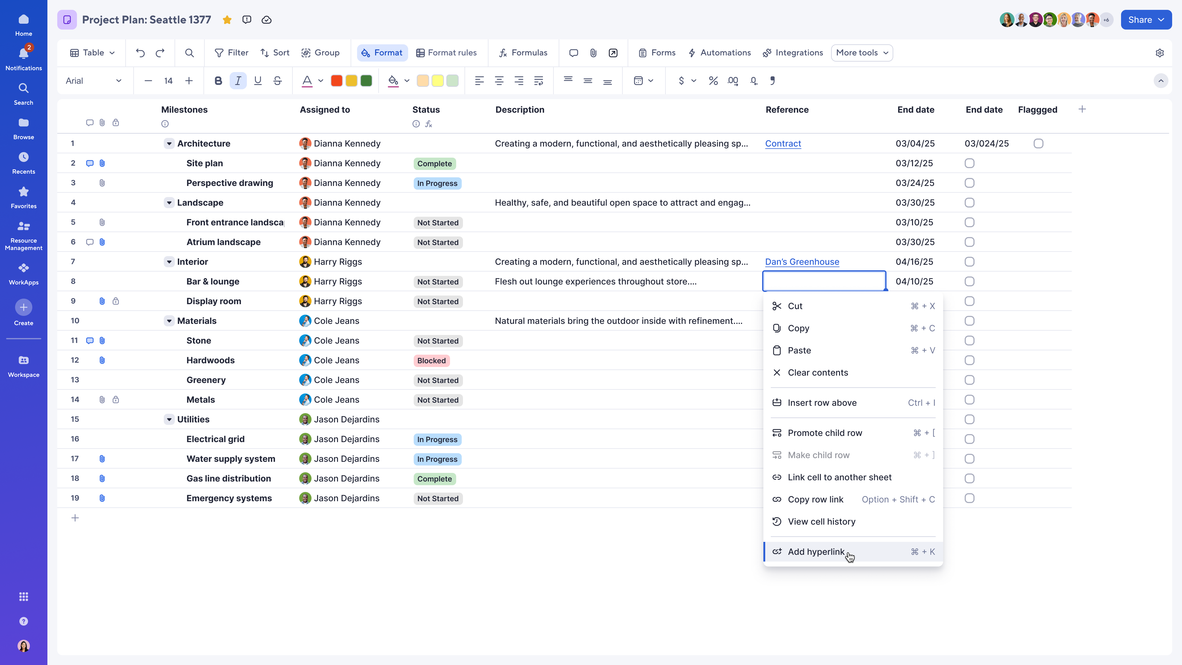 Cell hyperlinking in table view