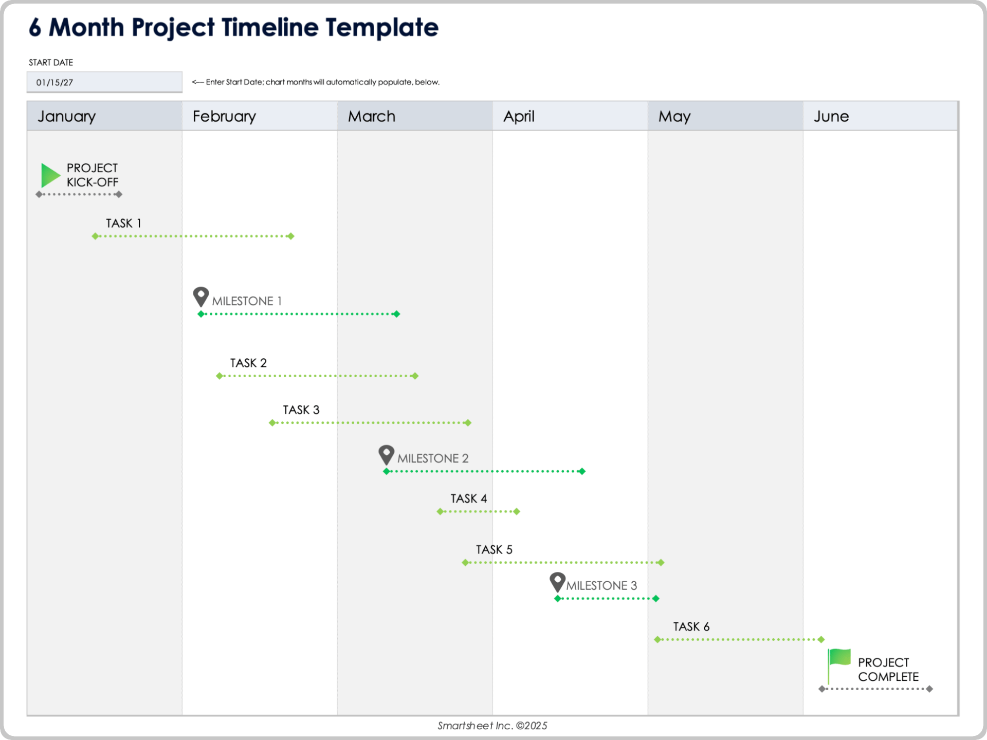 6 Month Project Timeline Template