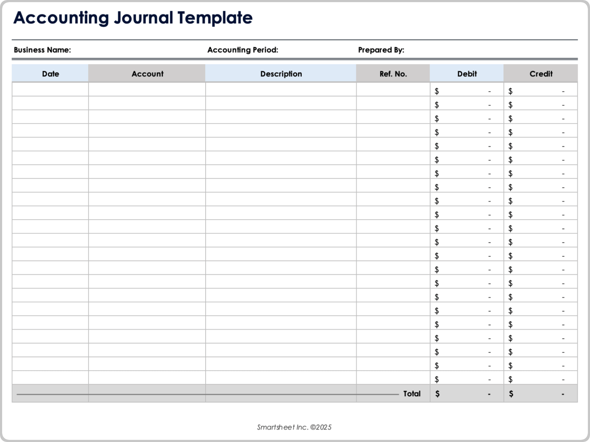 Accounting Journal Template