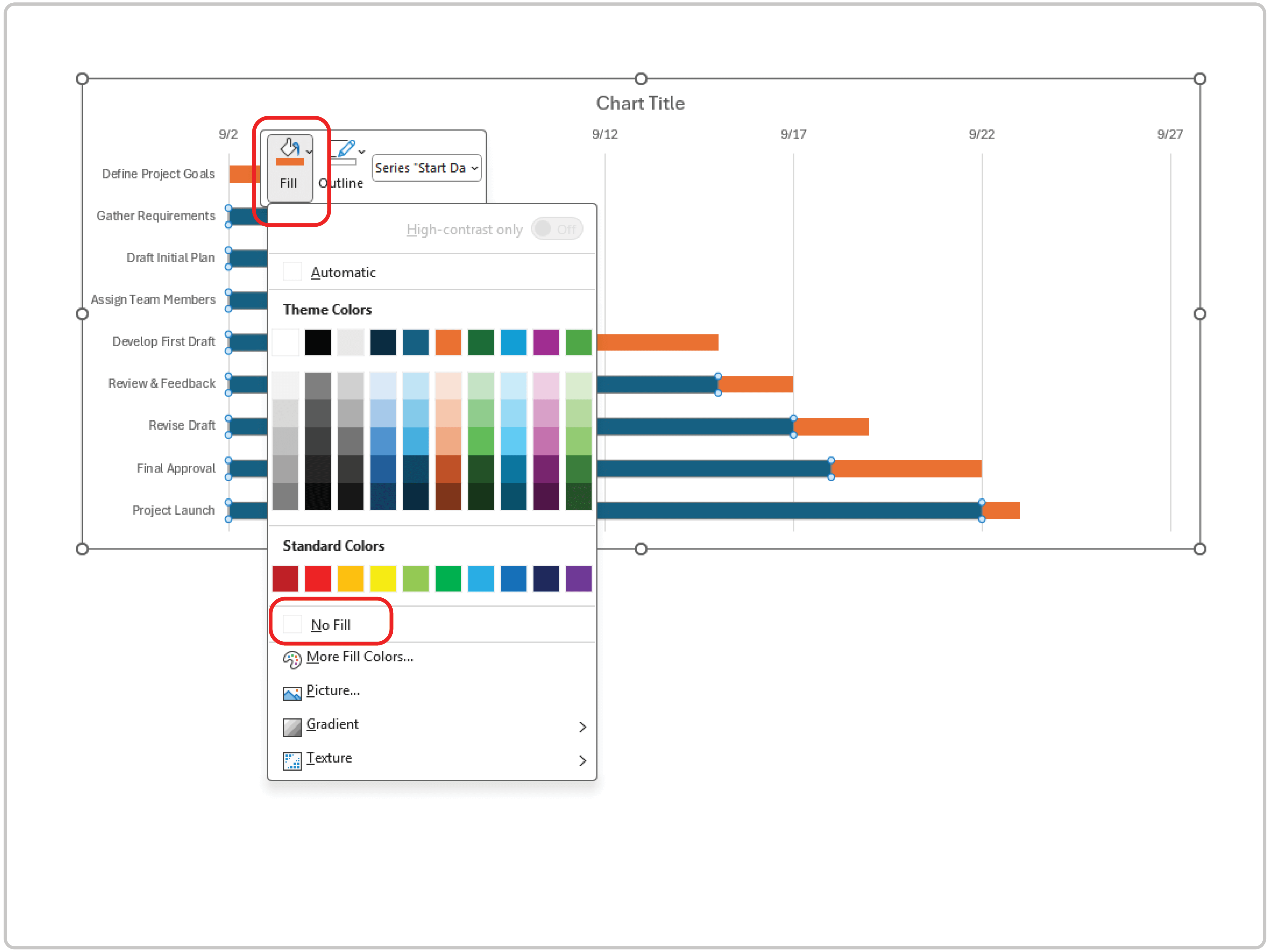 How To Build a Gantt Chart in Excel Fill Color