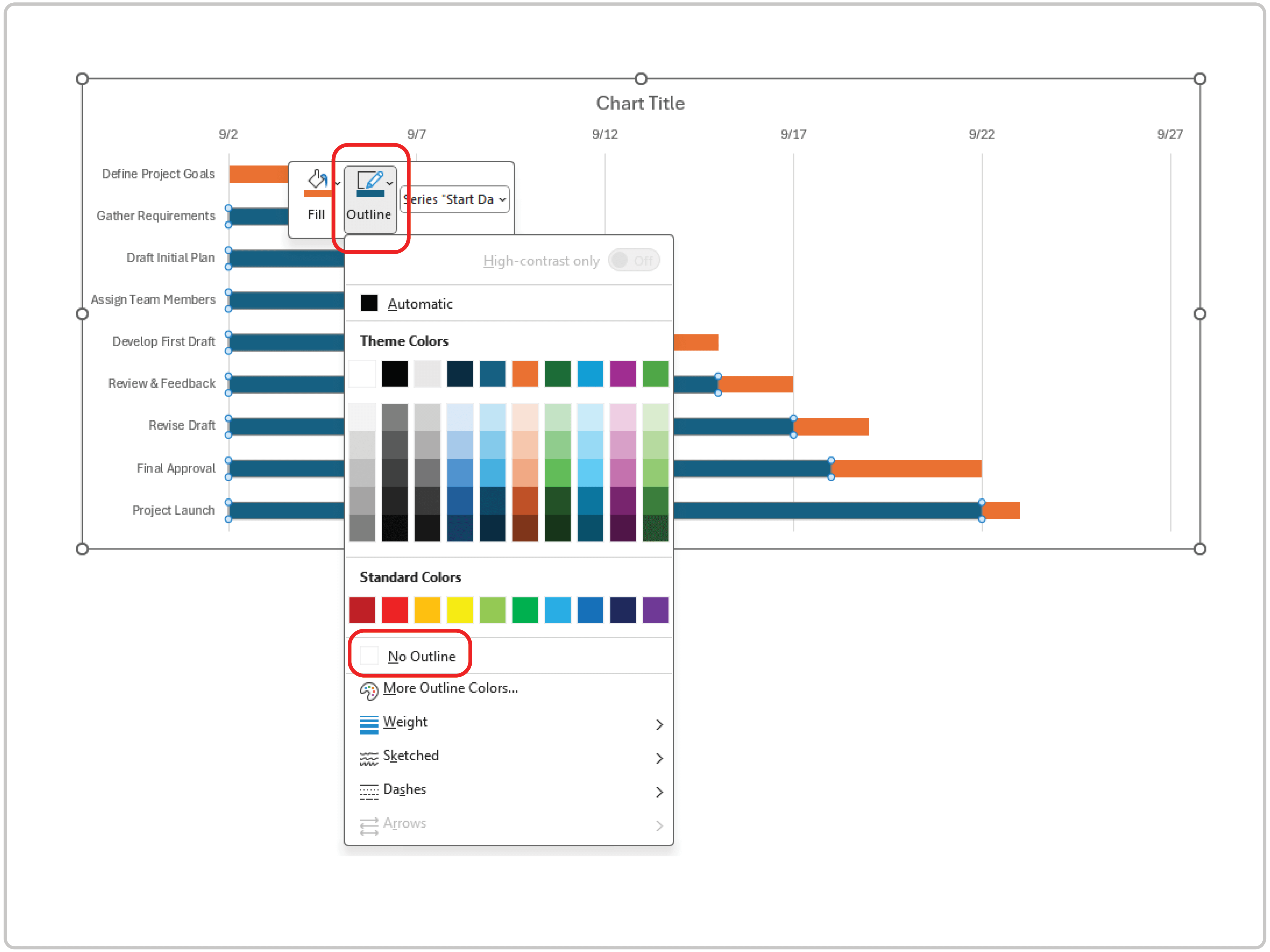 How To Build a Gantt Chart in Excel Select No Outline
