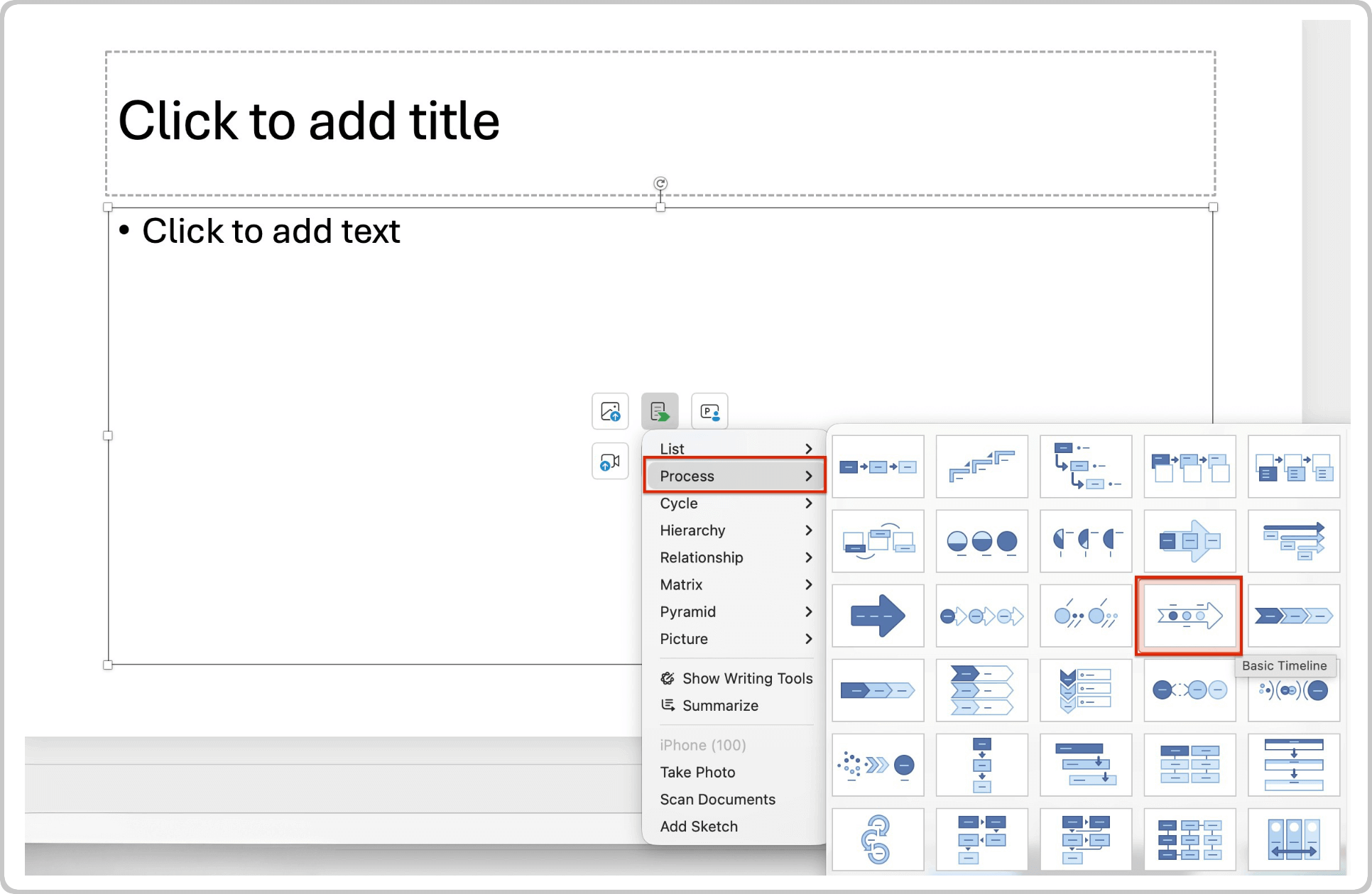 How to Make a Timeline in PowerPoint Click Basic Timeline