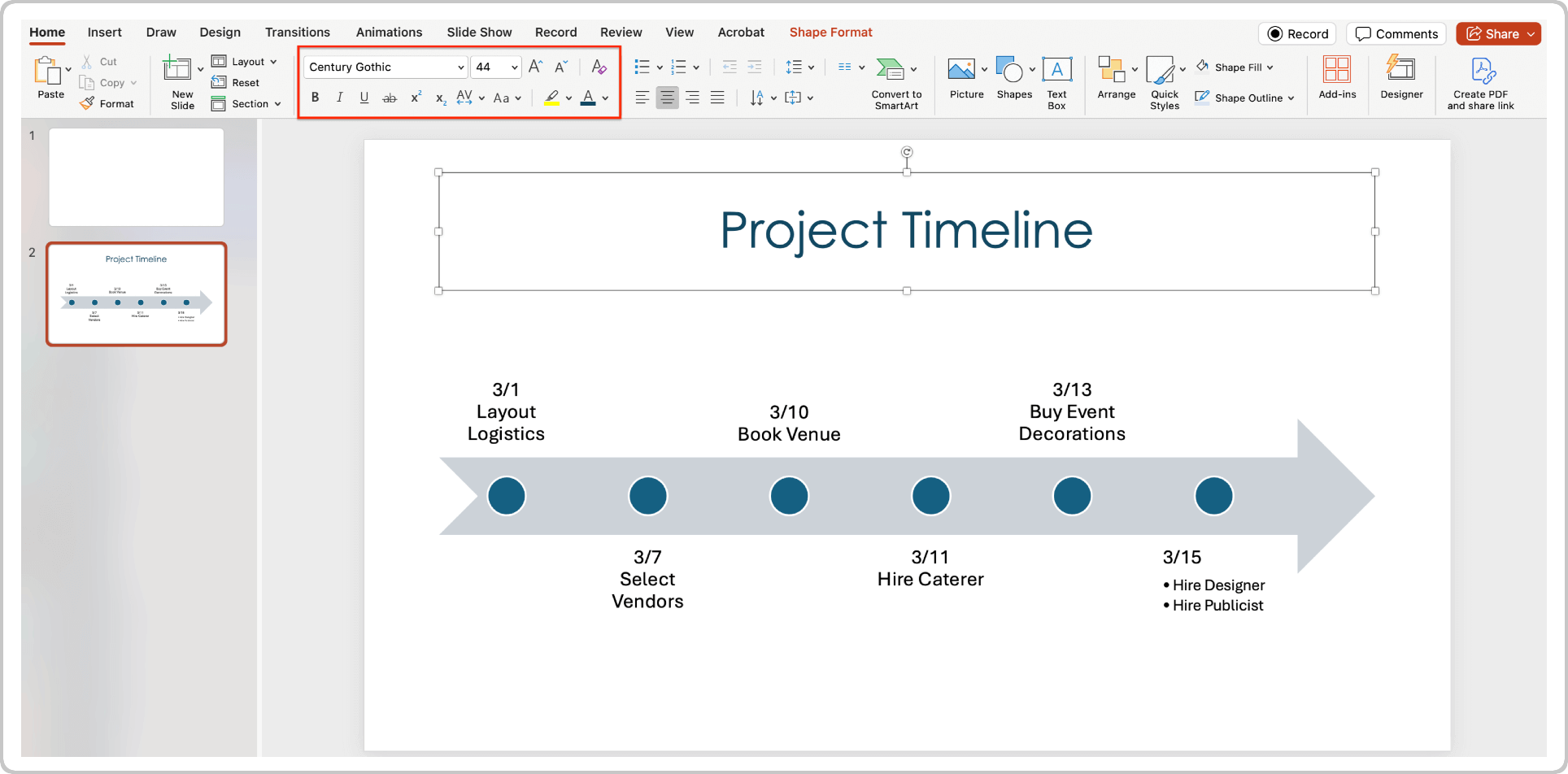 How to Make a Timeline in PowerPoint Customize Title