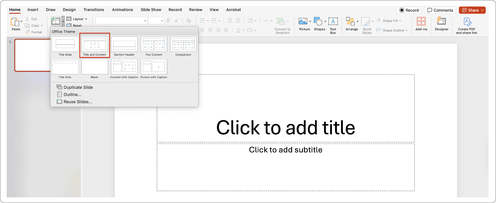 How to Make a Timeline in PowerPoint Home Tab New Slide