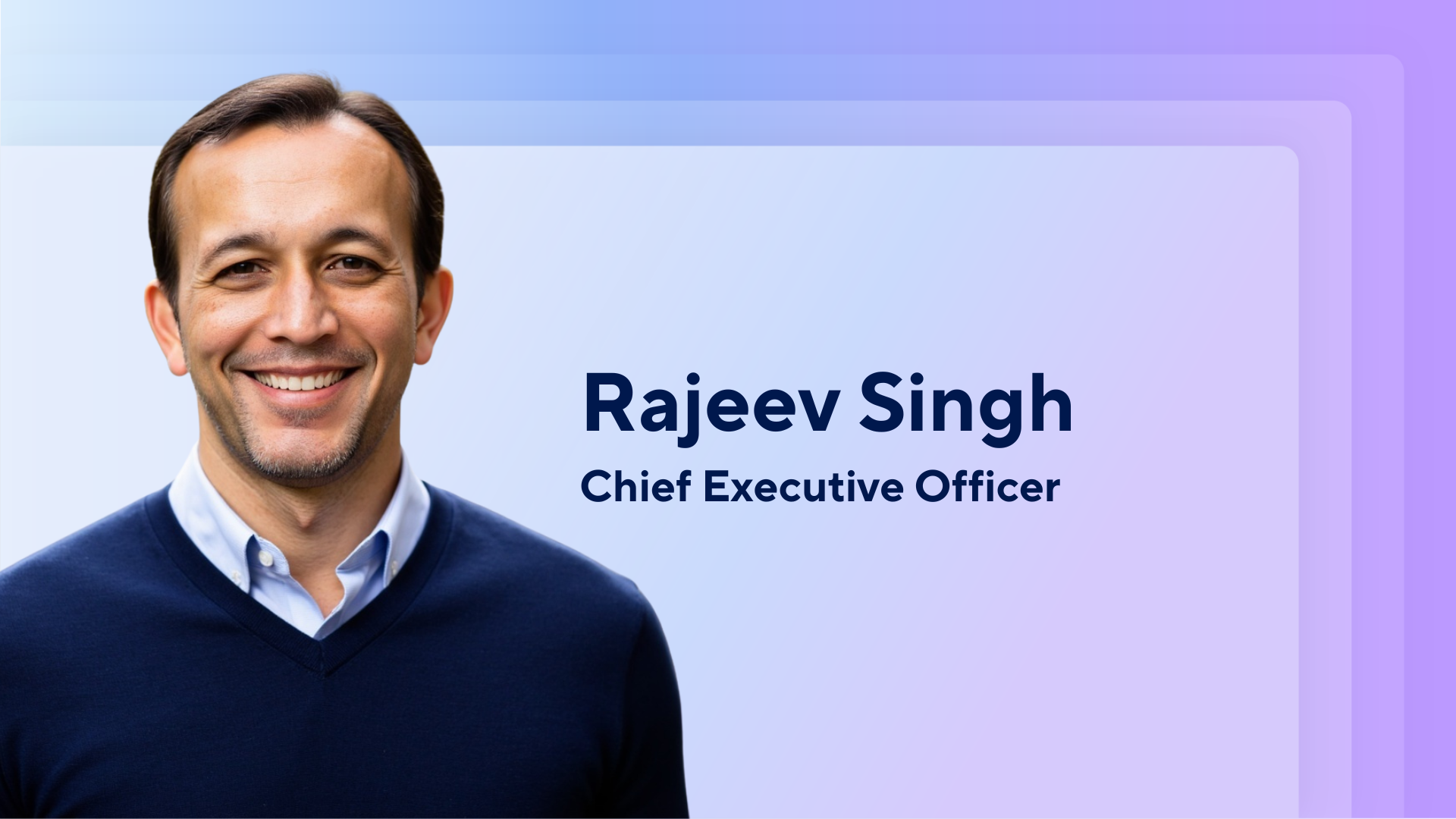 Rajeev Singh headshot on purple and blue background