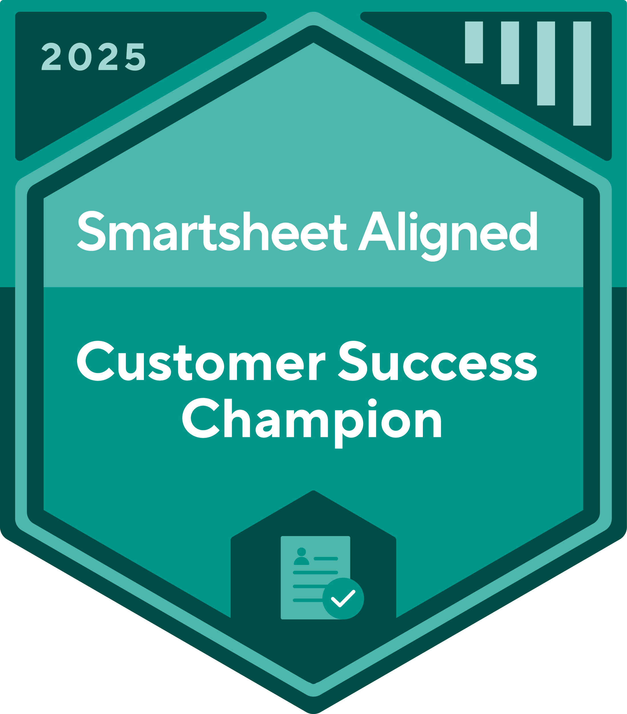 Smartsheet Aligned 2025 Customer Success Champion award