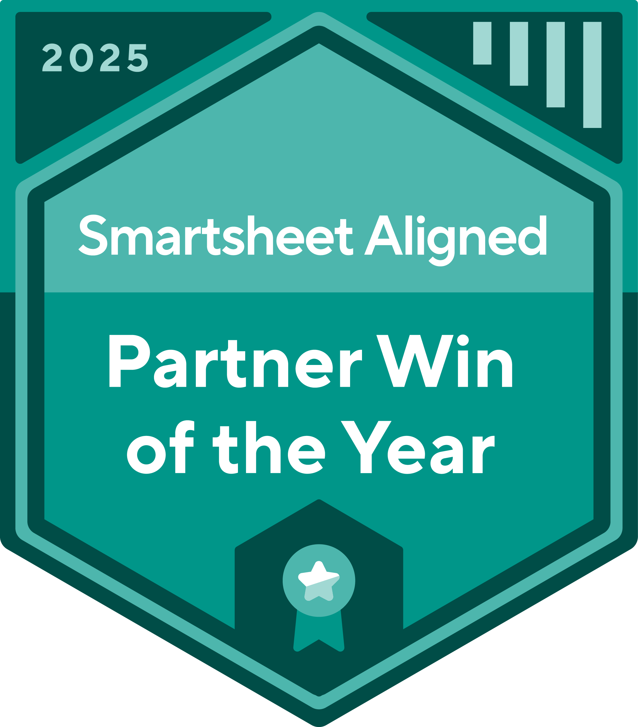 Smartsheet Aligned 2025 Partner Win of the Year award