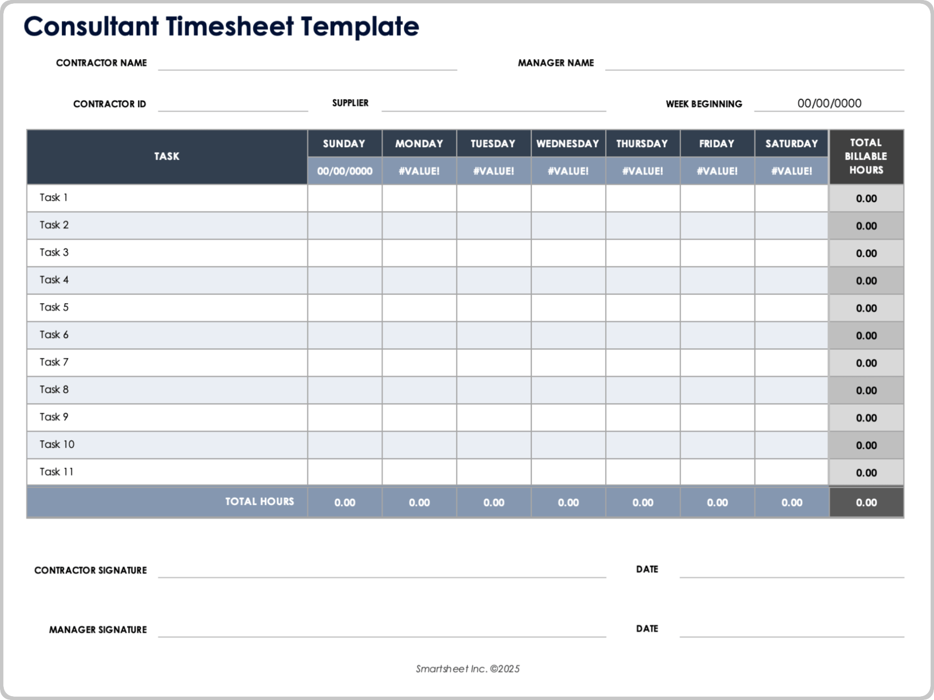 Consultant Timesheet Template